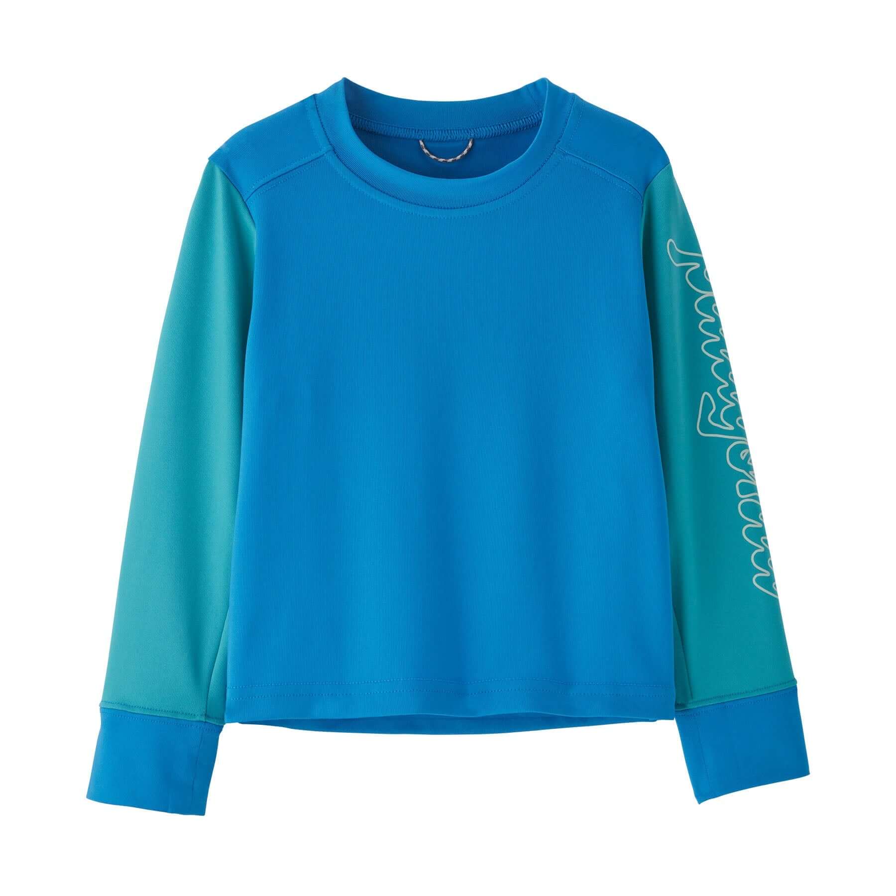 Baby Long - Sleeved Capilene® Silkweight UPF T - Shirt in Fitz Script: Vessel Blue | Patagonia Bend
