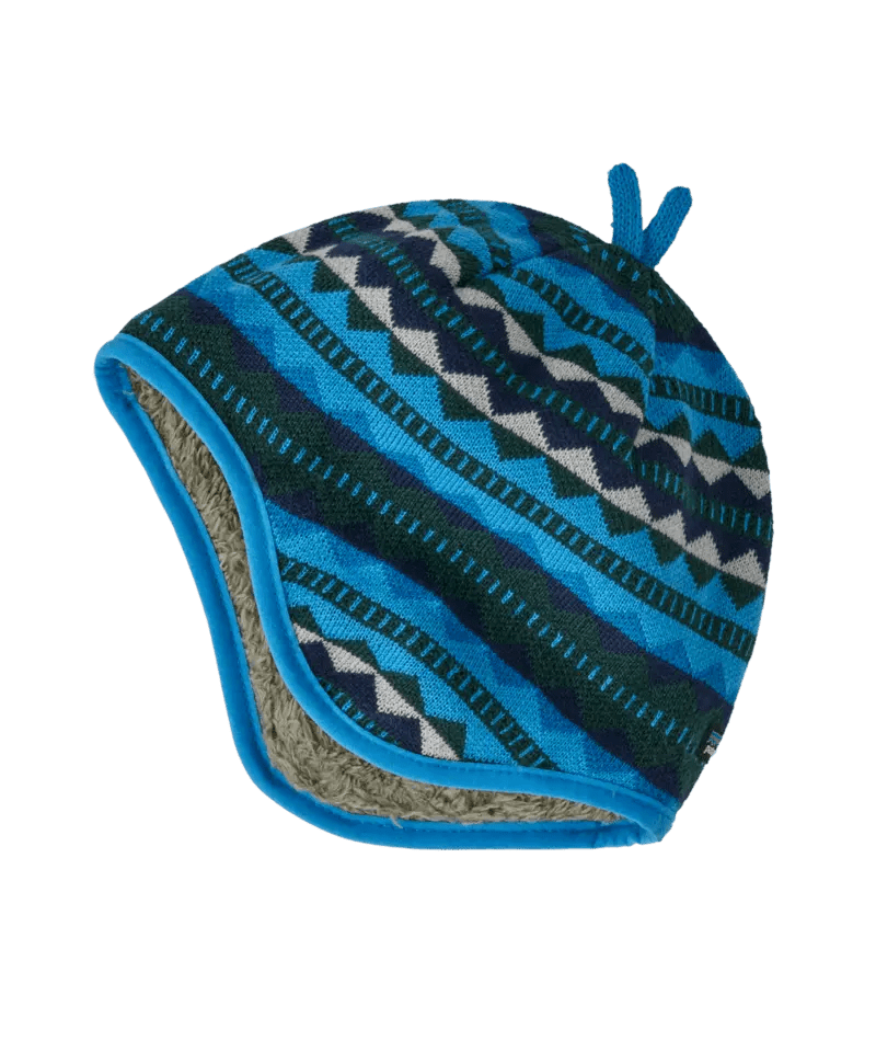 Baby Reversible Beanie in Diamond Stripe: Vessel Blue | Patagonia Bend