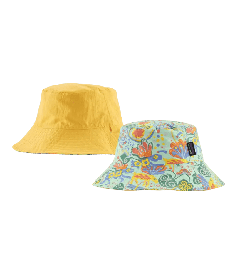 Baby Sun Bucket Hat in Meadow Moose: Rinsed Green | Patagonia Bend