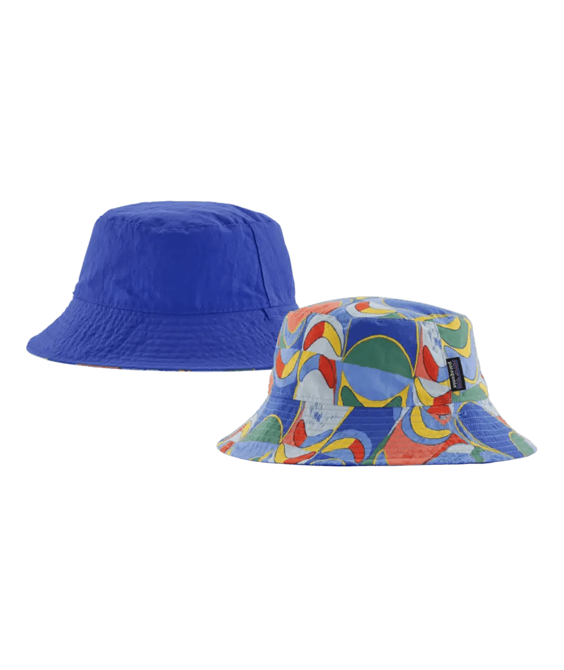 Baby Sun Bucket Hat in Swallowtail Geo: Eddy Blue | Patagonia Bend