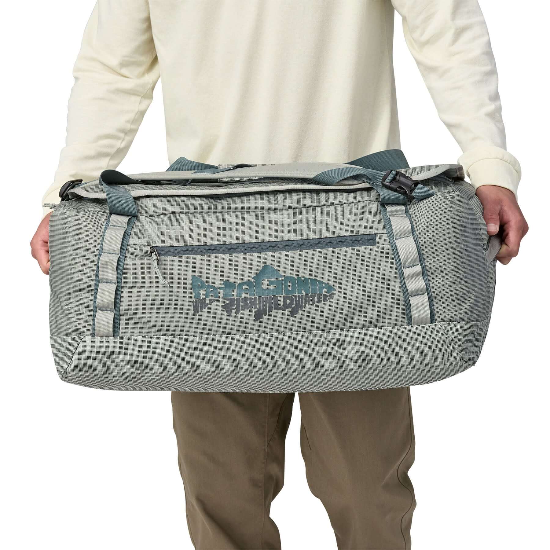 Black Hole Duffel 55L in Wild Waterline: Sleet Green | Patagonia Bend