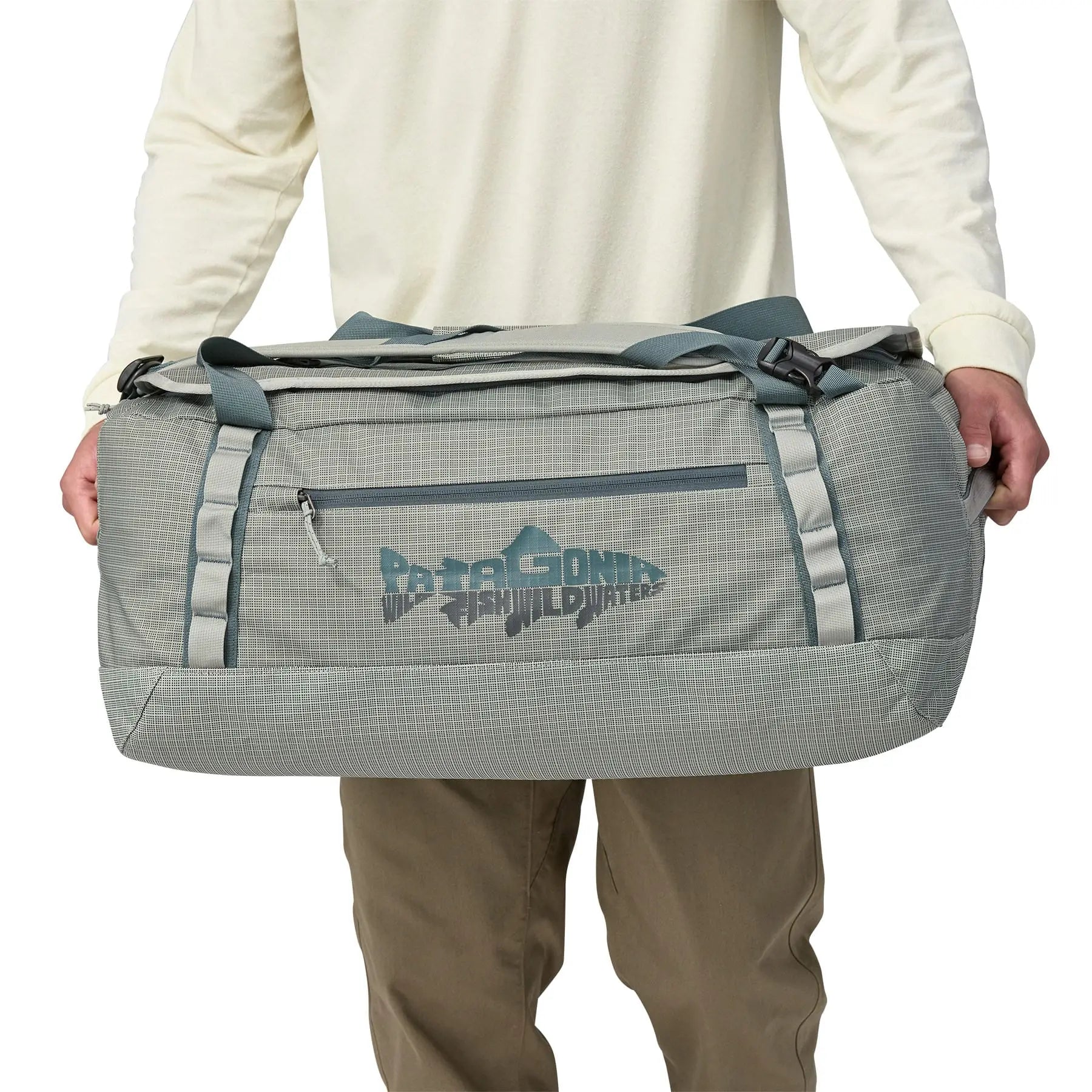 Black Hole® Duffel 55L in Wild Waterline: Sleet Green | Patagonia Bend