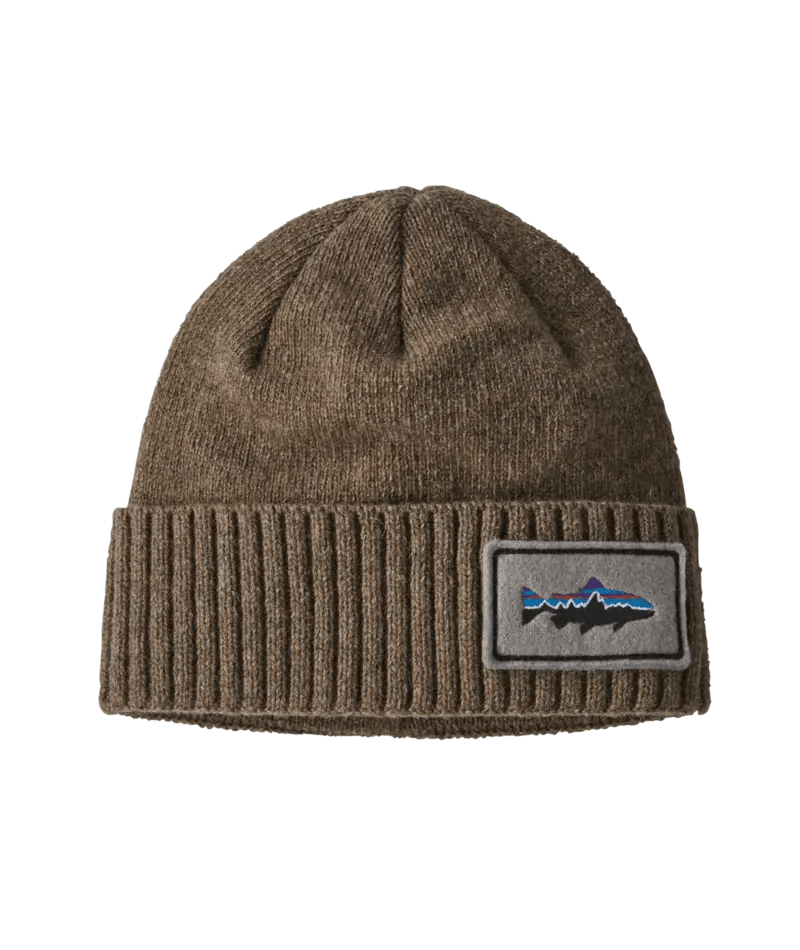 Brodeo Beanie in FITZ ROY TROUT PATCH: ASH TAN | Patagonia Bend