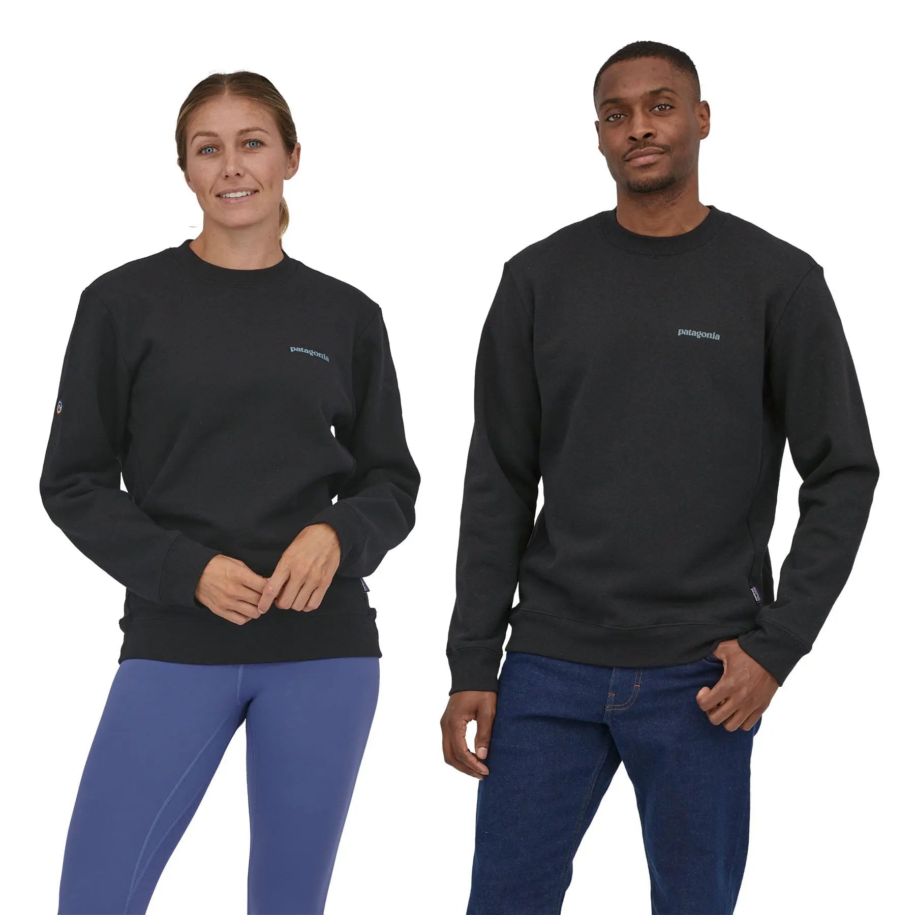 Fitz Roy Icon Uprisal Crew Sweatshirt in Ink Black | Patagonia Bend