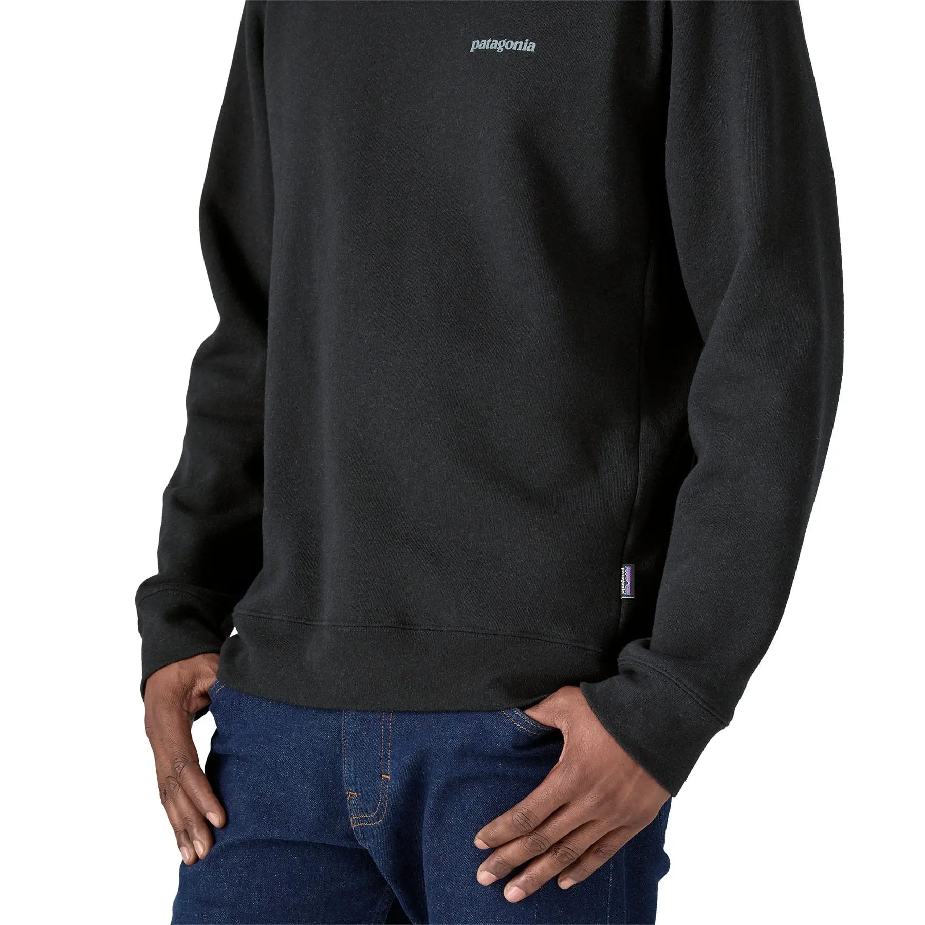 Fitz Roy Icon Uprisal Crew Sweatshirt in Ink Black | Patagonia Bend