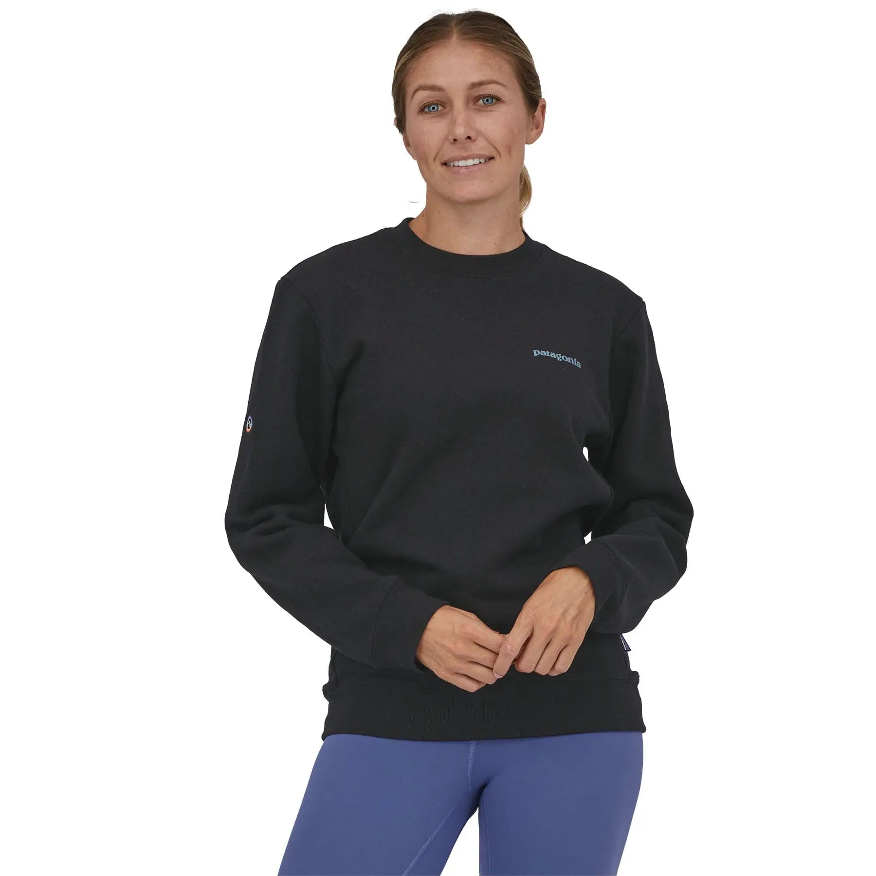 Fitz Roy Icon Uprisal Crew Sweatshirt in Ink Black | Patagonia Bend