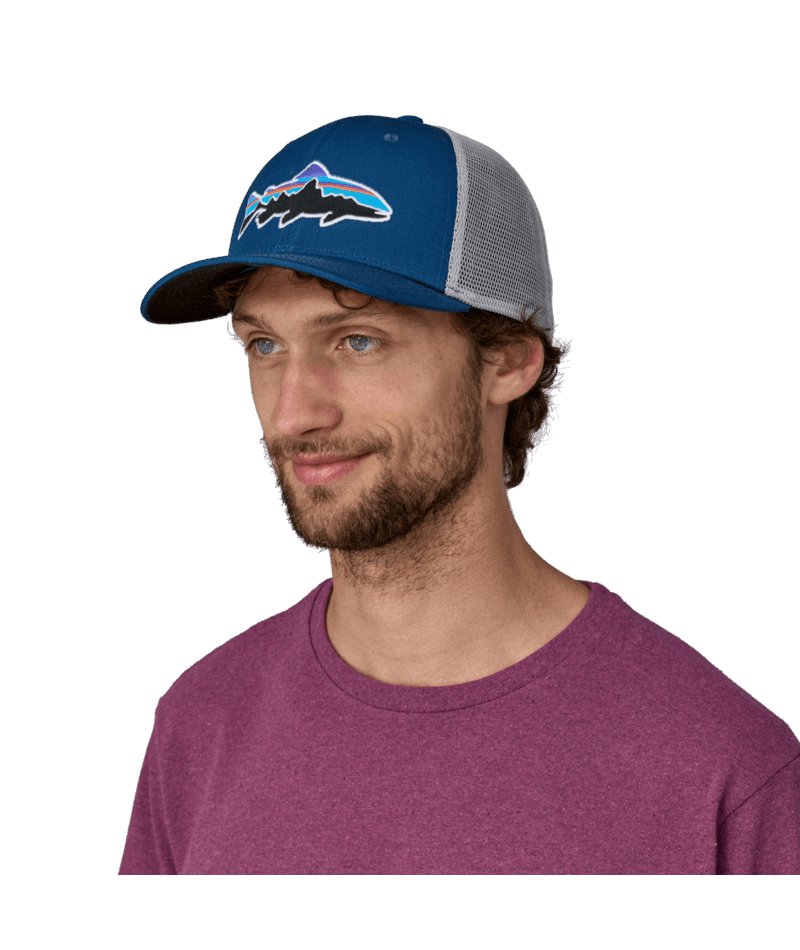 Fitz Roy Trout Trucker Hat in Lagom Blue | Patagonia Bend