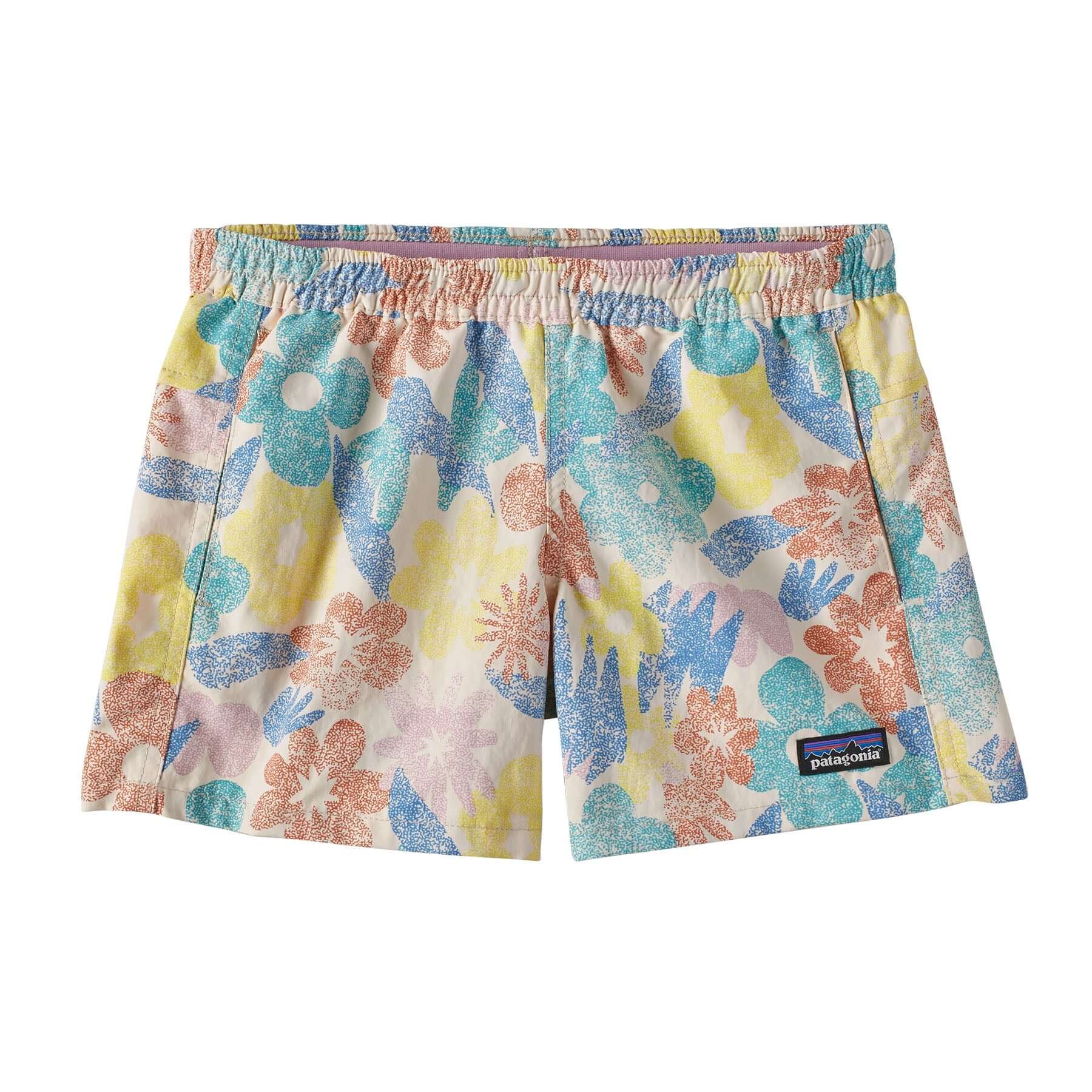 Kids' Baggies Shorts 4 in. - Unlined in Channeling Spring: Natural | Patagonia Bend