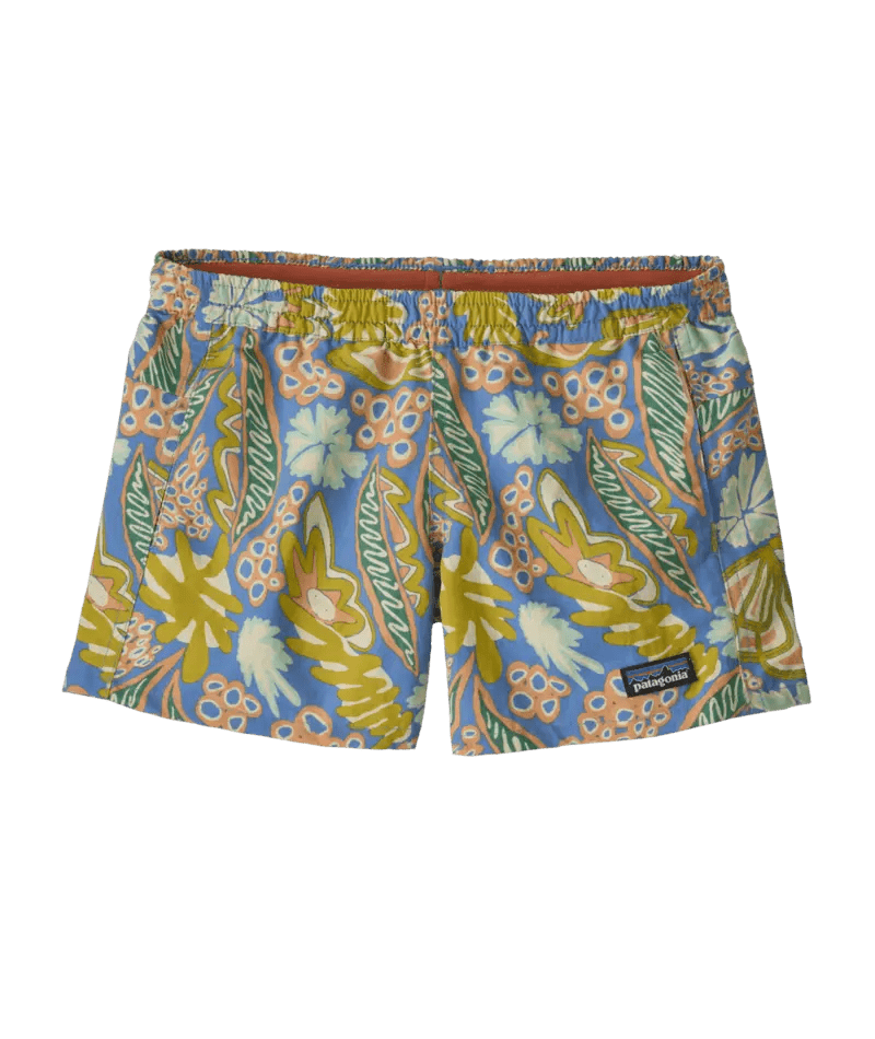 Kid's Baggies Shorts 4 in. - Unlined in Flourish: Abundant Blue | Patagonia Bend