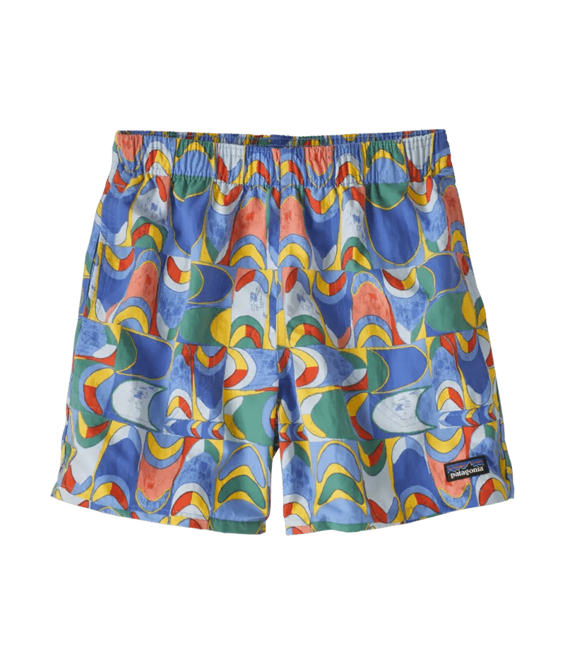 Kid's Baggies Shorts 5 in. - Lined in Swallowtail Geo: Eddy Blue | Patagonia Bend