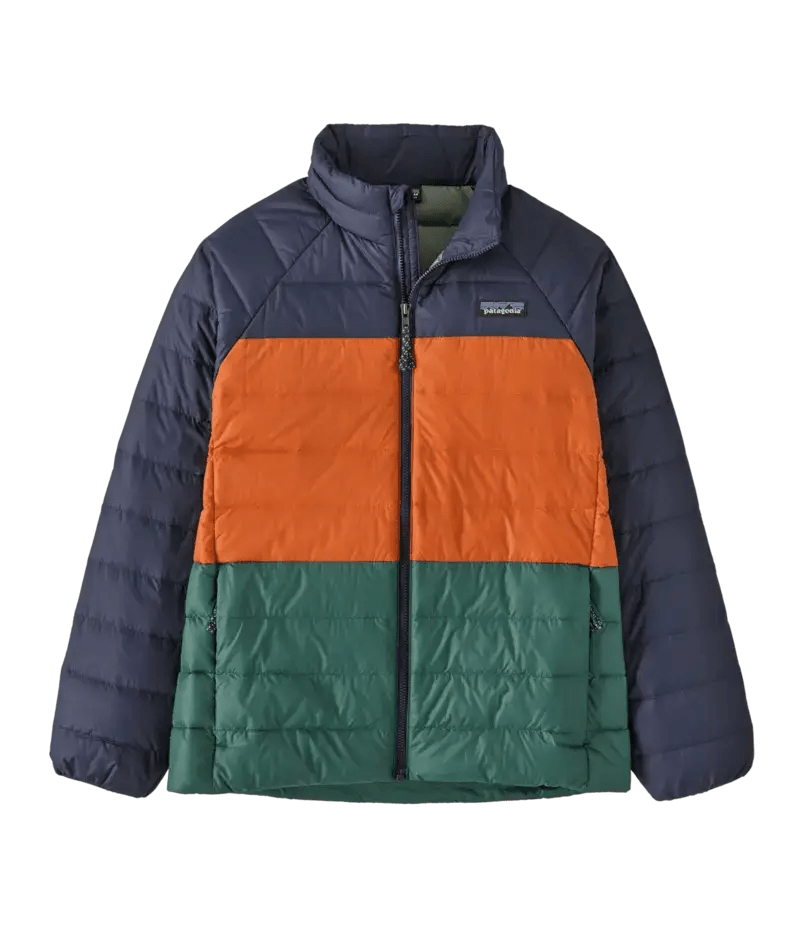 Kids' Down Sweater in New Navy w/Redtail Rust | Patagonia Bend