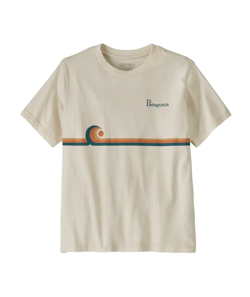 Kid's Graphic T-Shirt in Swelldrifter Stripe: Undyed Natural | Patagonia Bend