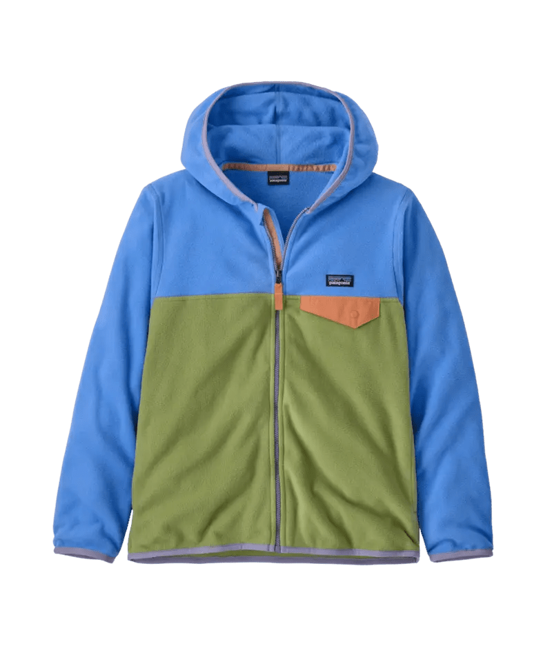 Kid's Micro D Snap - T Jacket in Buckhorn Green w/Abundant Blue | Patagonia Bend