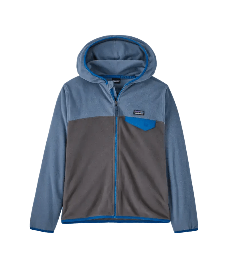 Kids' Micro D Snap - T Jacket in Forge Grey w/Utility Blue | Patagonia Bend