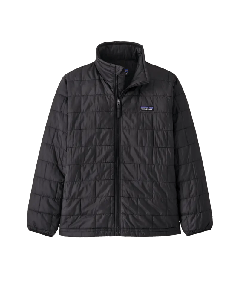 Kid's Nano Puff Brick Quilt Jacket in Black | Patagonia Bend