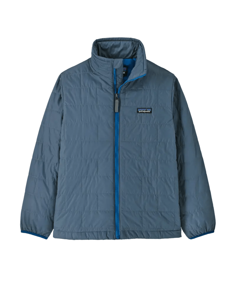 Kid's Nano Puff Brick Quilt Jacket in Utility Blue | Patagonia Bend