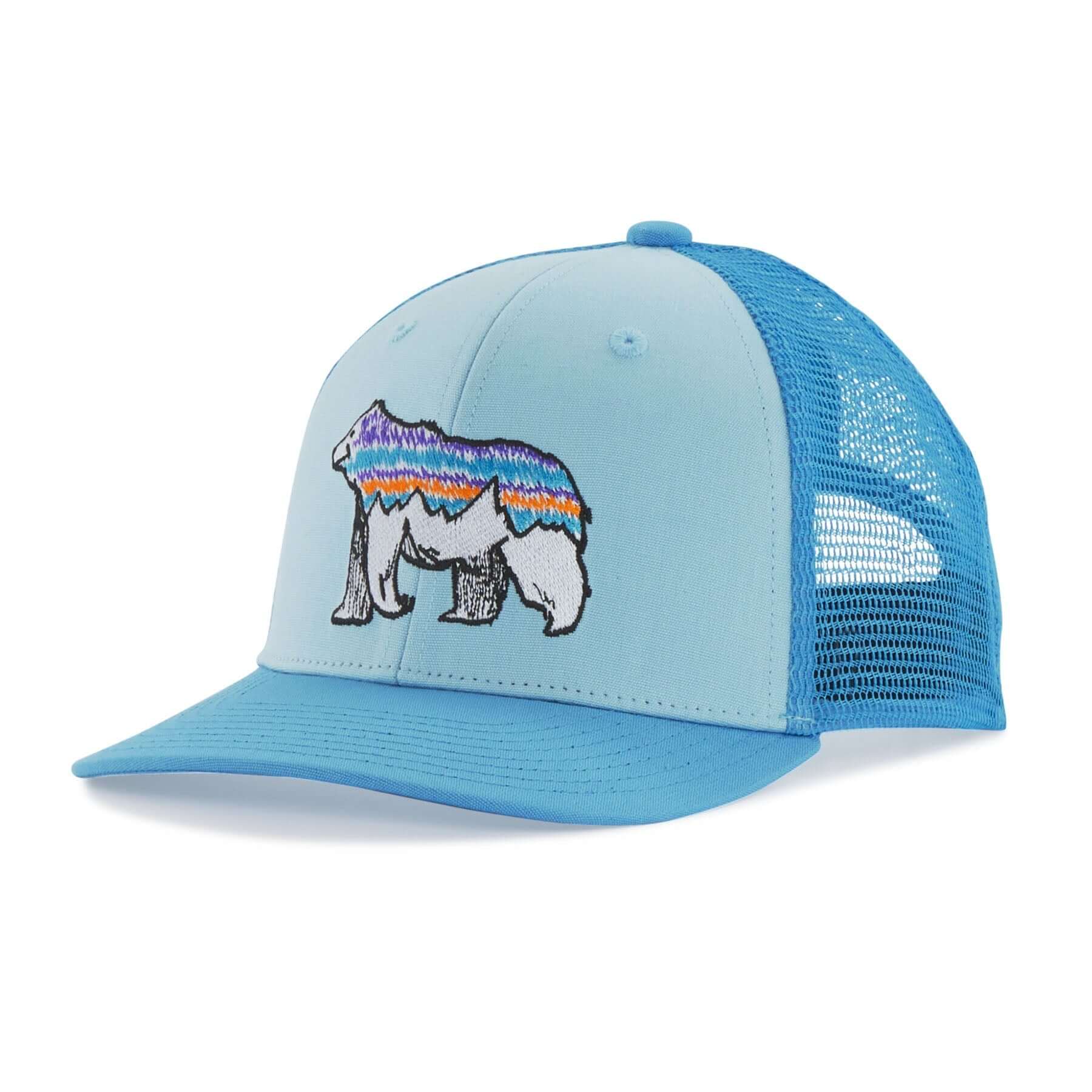 Kids' Trucker Hat in Back for Good Bear: Pigeon Blue | Patagonia Bend
