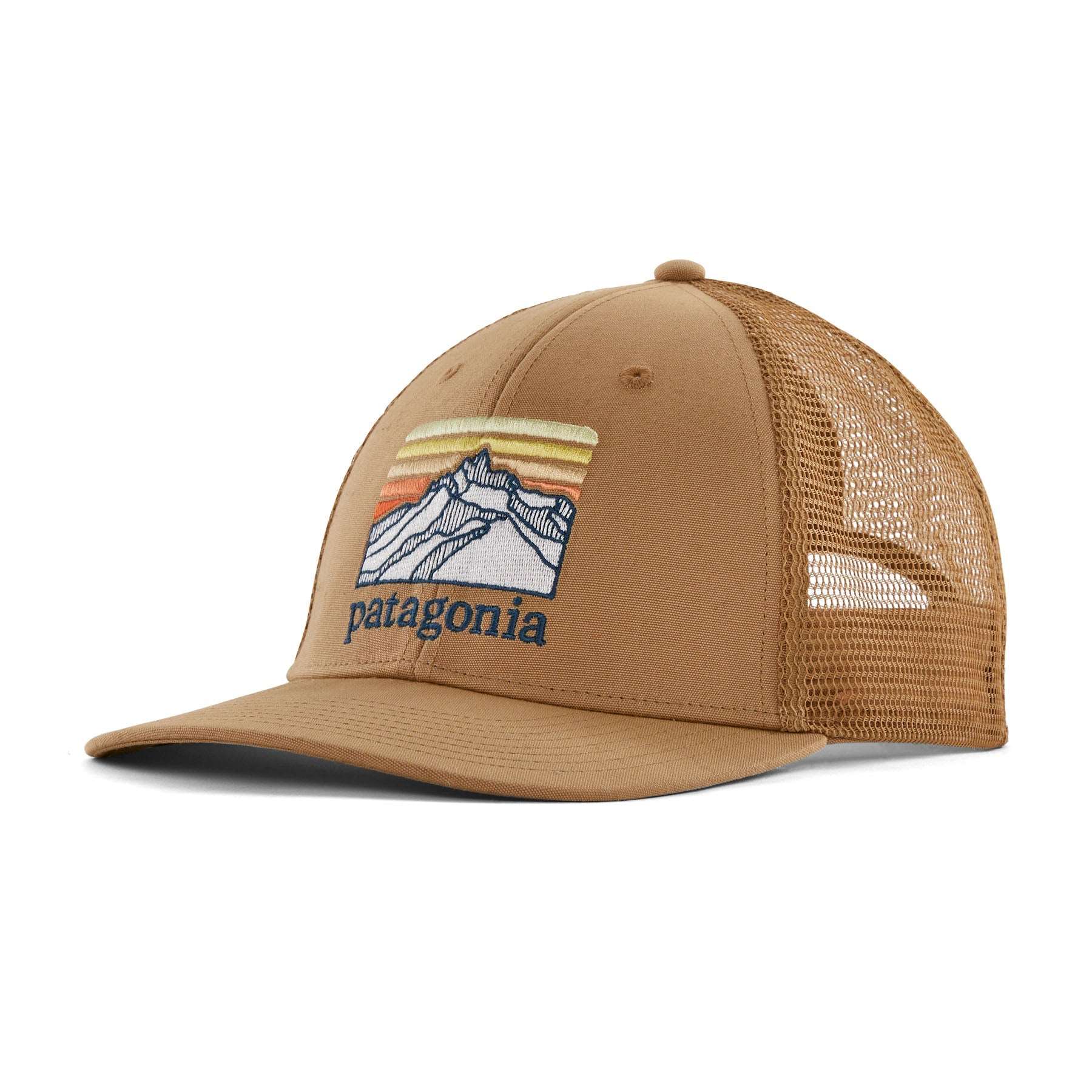 Line Logo Ridge LoPro Trucker Hat in Grayling Brown | Patagonia Bend