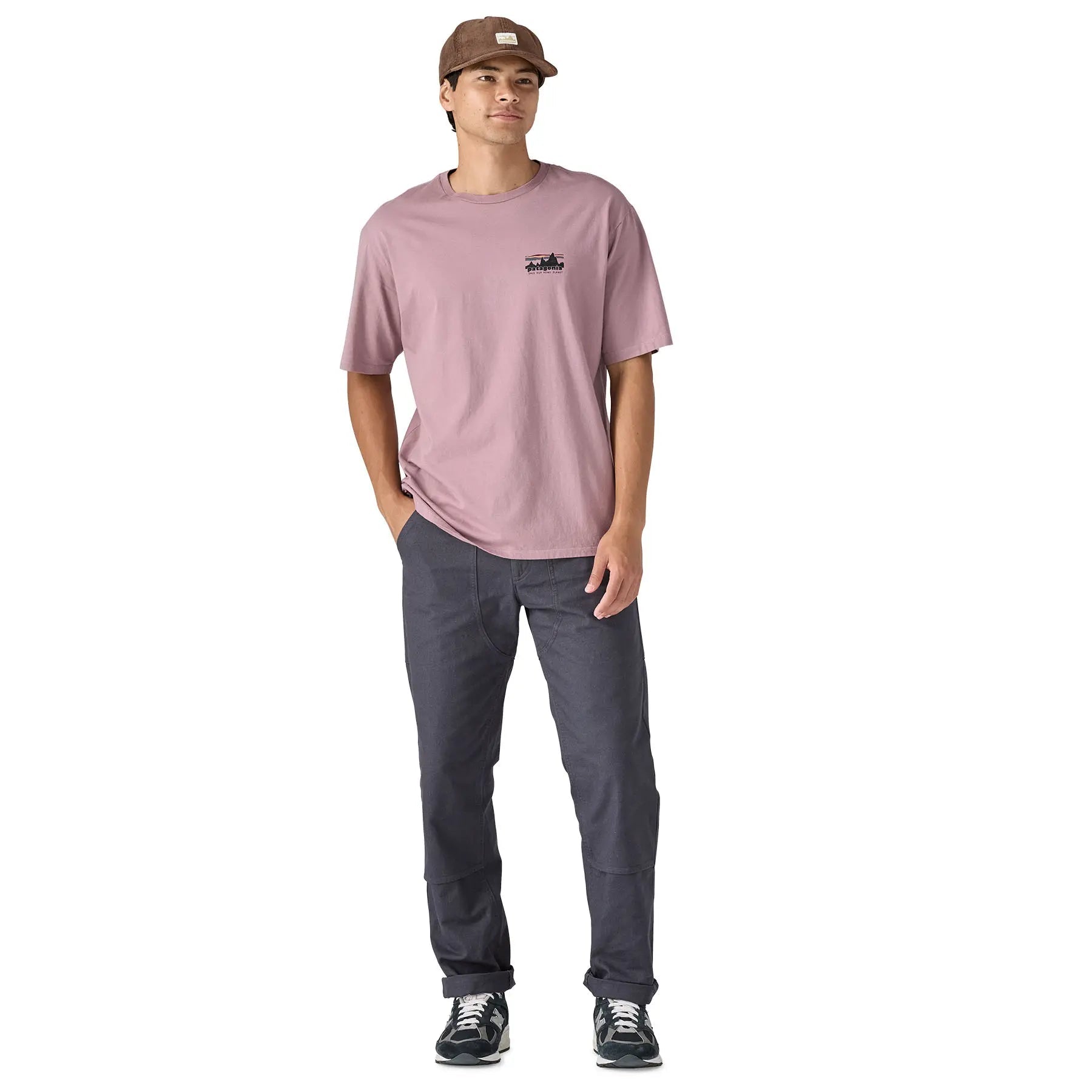 Men's '73 Skyline Organic T-Shirt in Stormy Mauve | Patagonia Bend