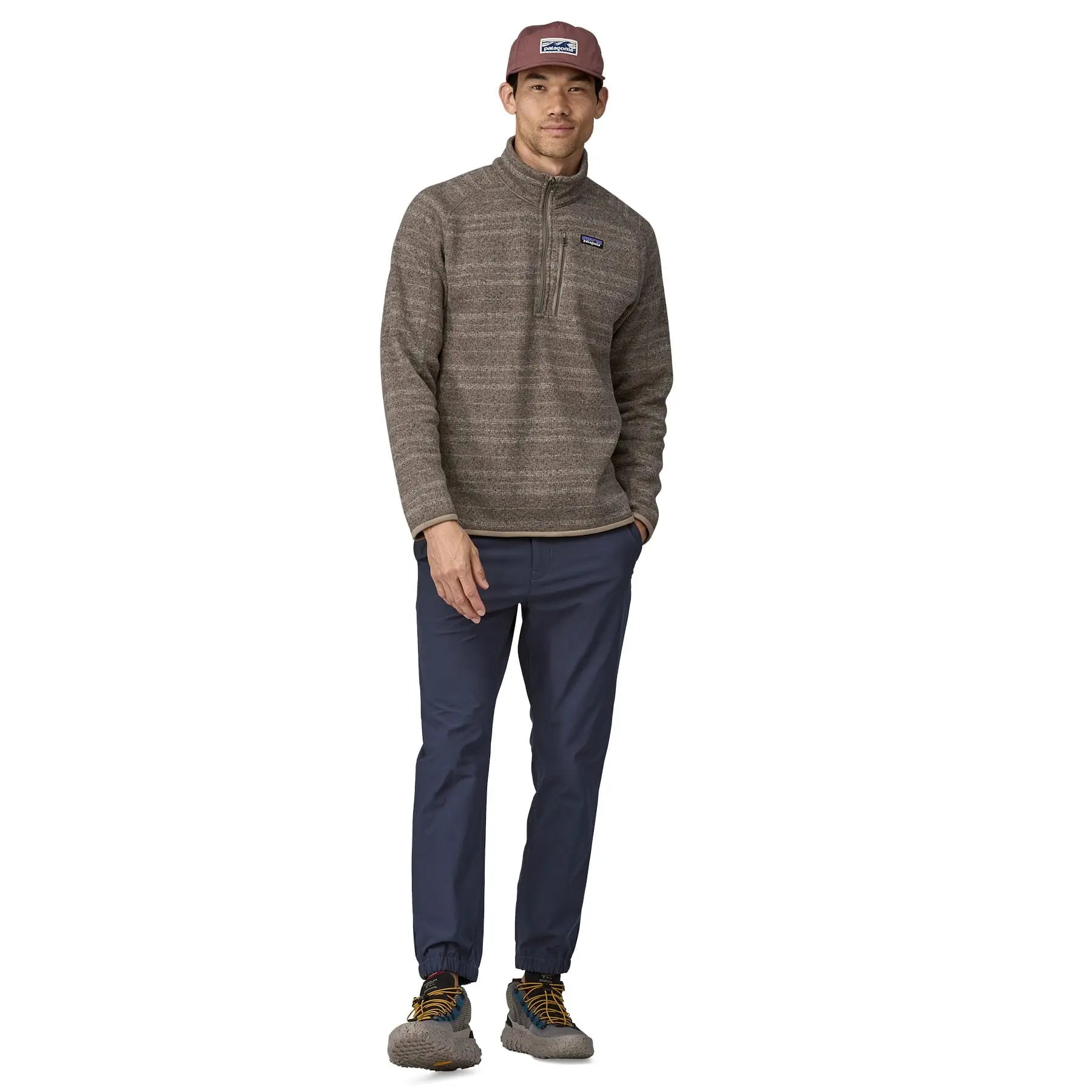 Men's Better Sweater® 1/4 - Zip in Vinyl Stripe: Seabird Grey | Patagonia Bend