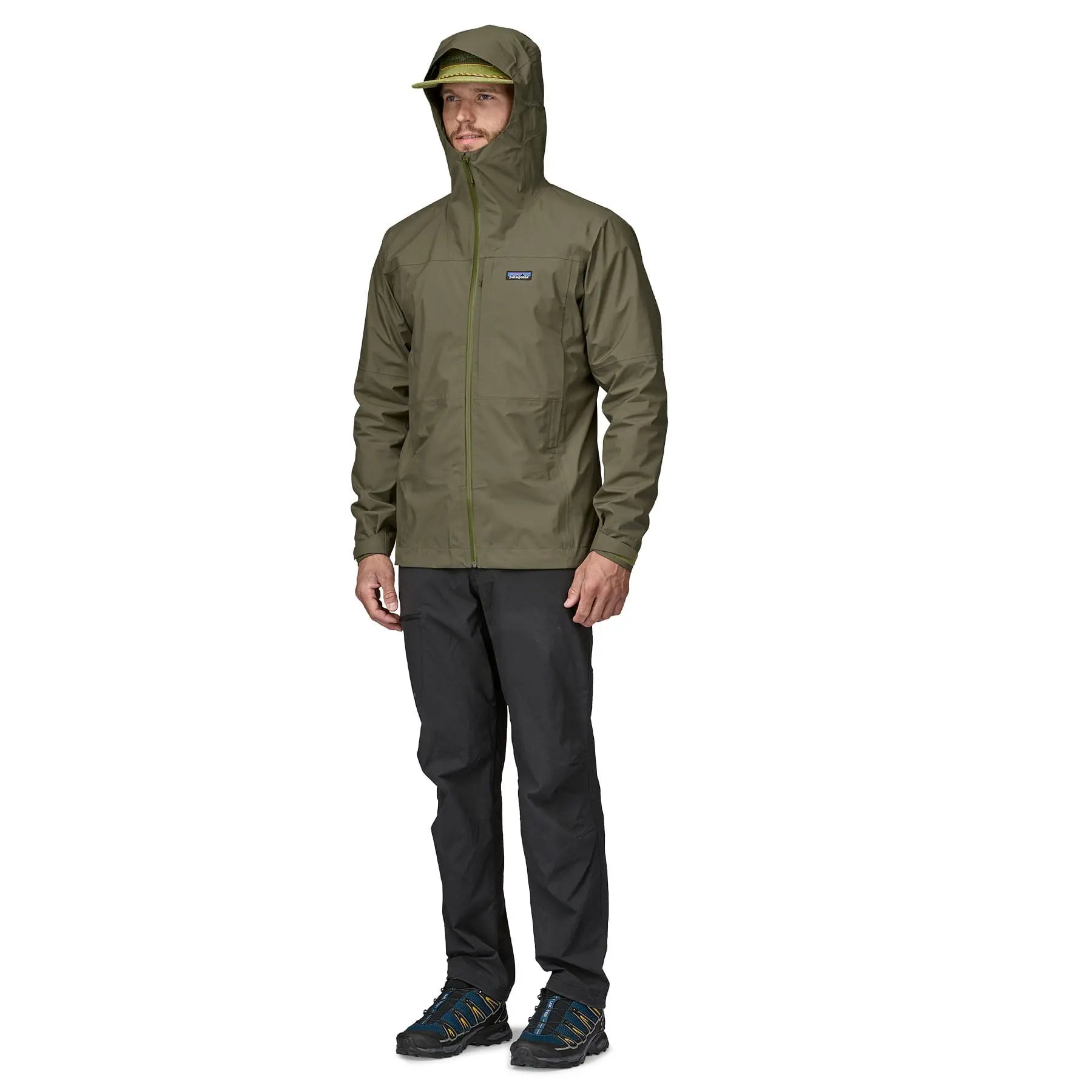 Men's Boulder Fork Rain Jacket in Basin Green | Patagonia Bend