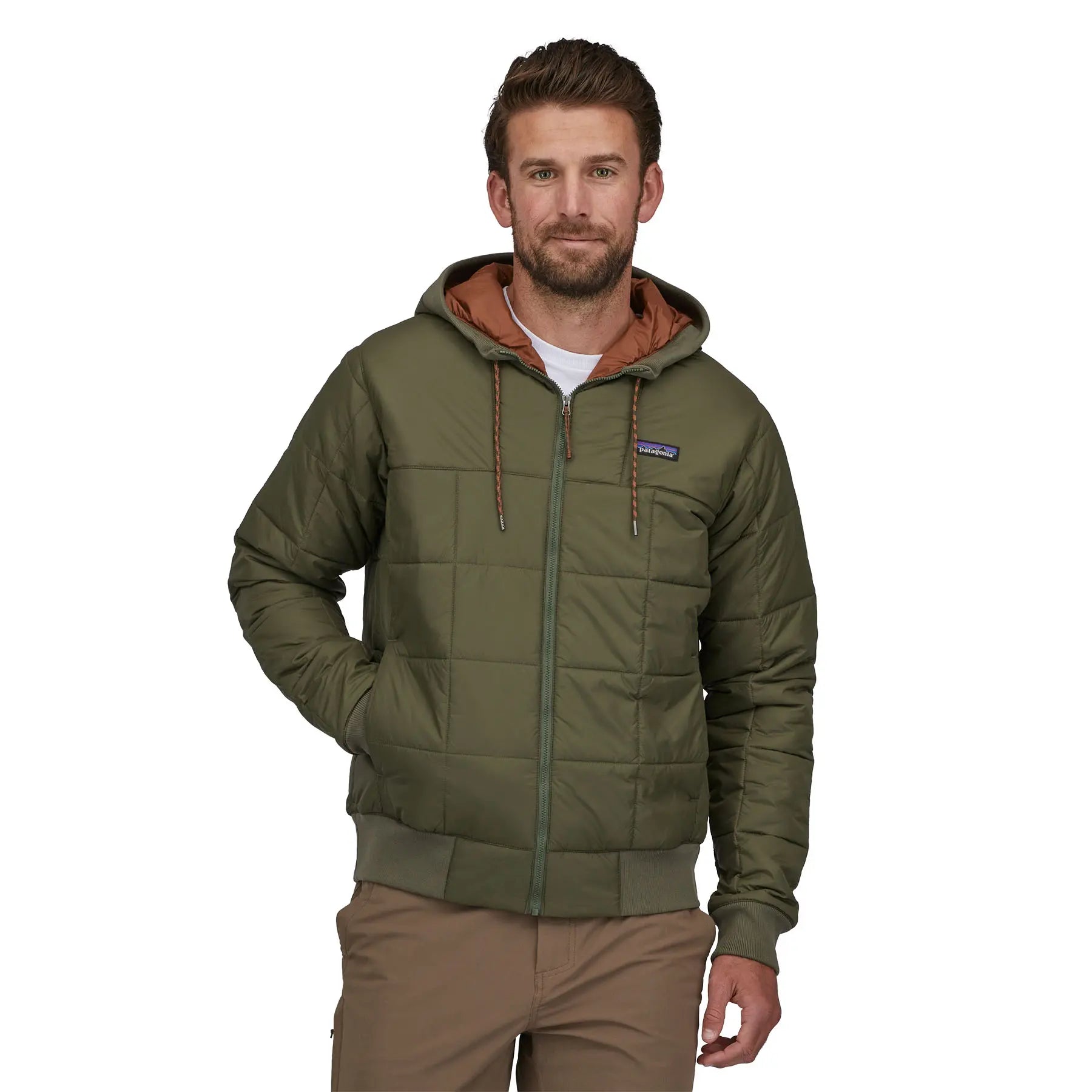 Men's Box Quilted Hoody in Basin Green | Patagonia Bend