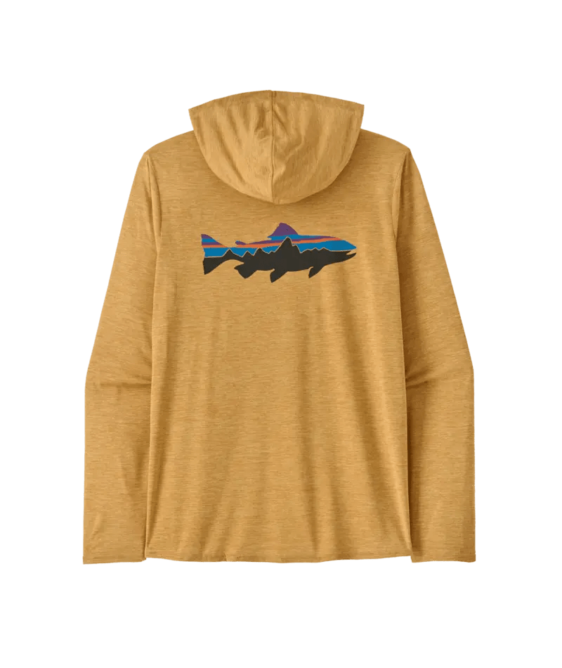 Men's Cap Cool Daily Graphic Hoody in Fitz Roy Trout: Beeswax Tan X - Dye | Patagonia Bend