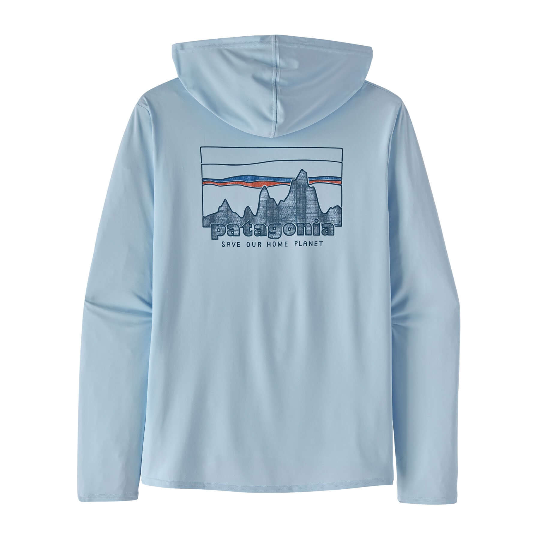 Men's Capilene® Cool Daily Graphic Hoody in 73 Skyline: Chilled Blue | Patagonia Bend