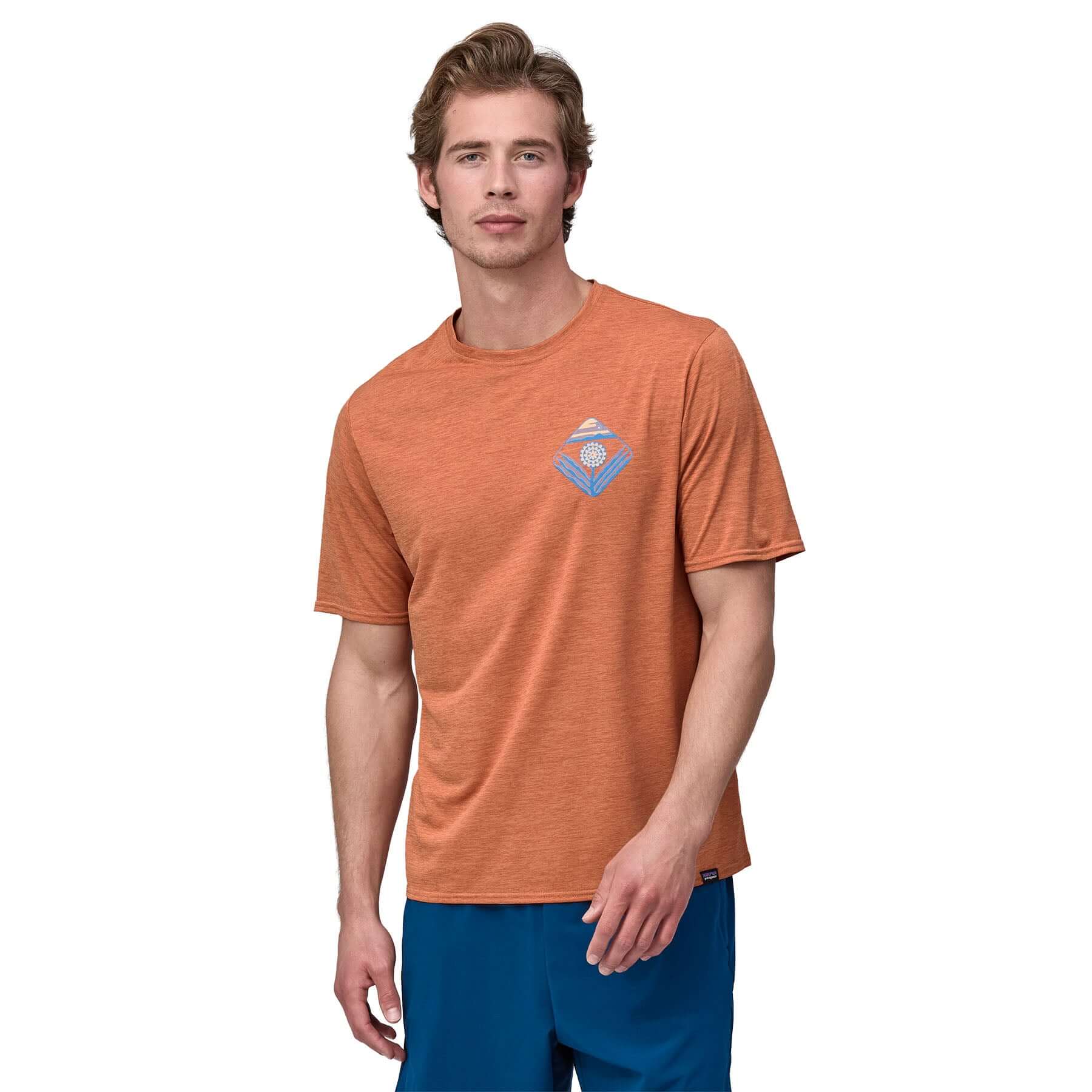 Men's Capilene® Cool Daily Graphic Shirt in Dawn to Dusk: Sienna Clay X - Dye | Patagonia Bend