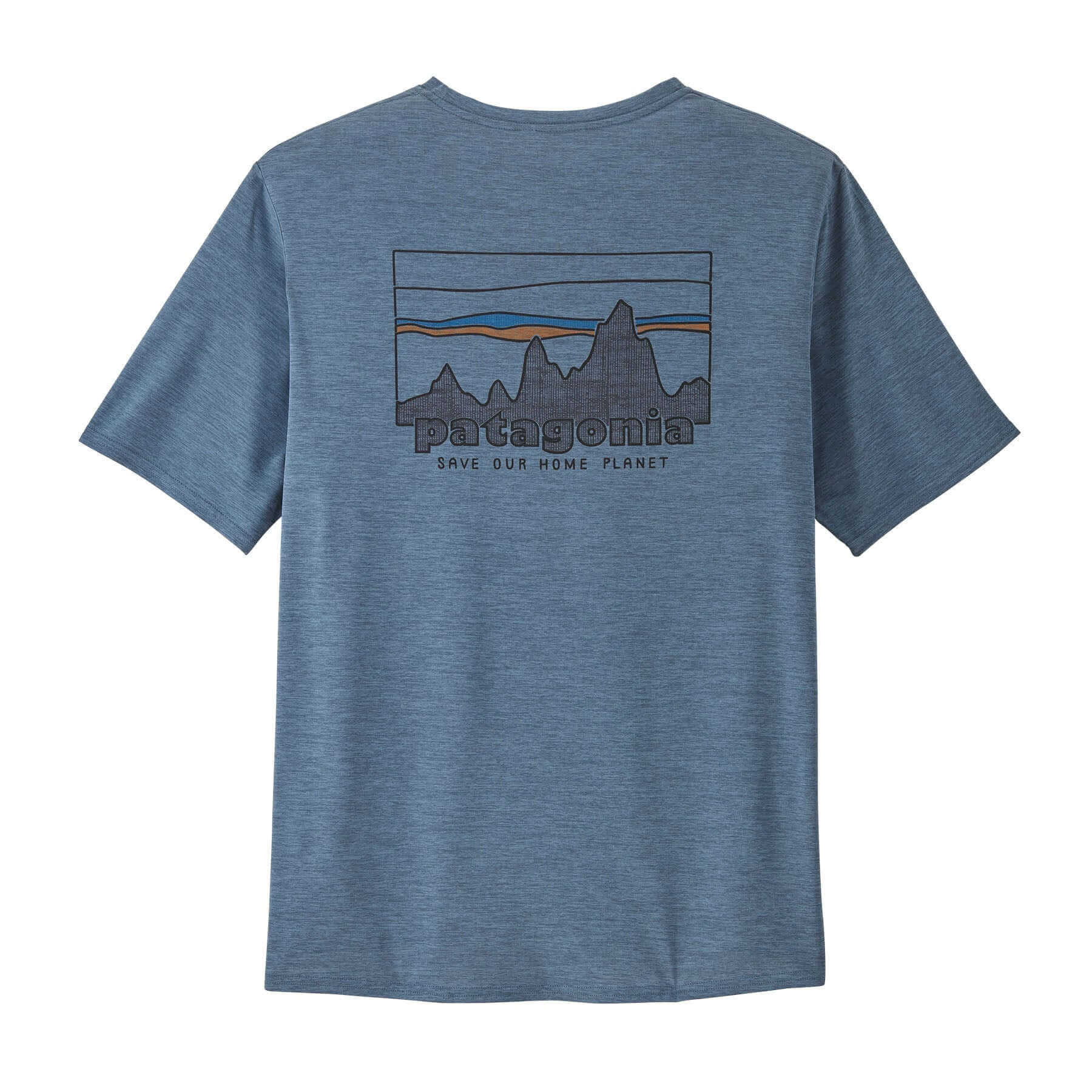 Men's Capilene® Cool Daily Graphic Shirt in 73 Skyline: Utility Blue X - Dye | Patagonia Bend