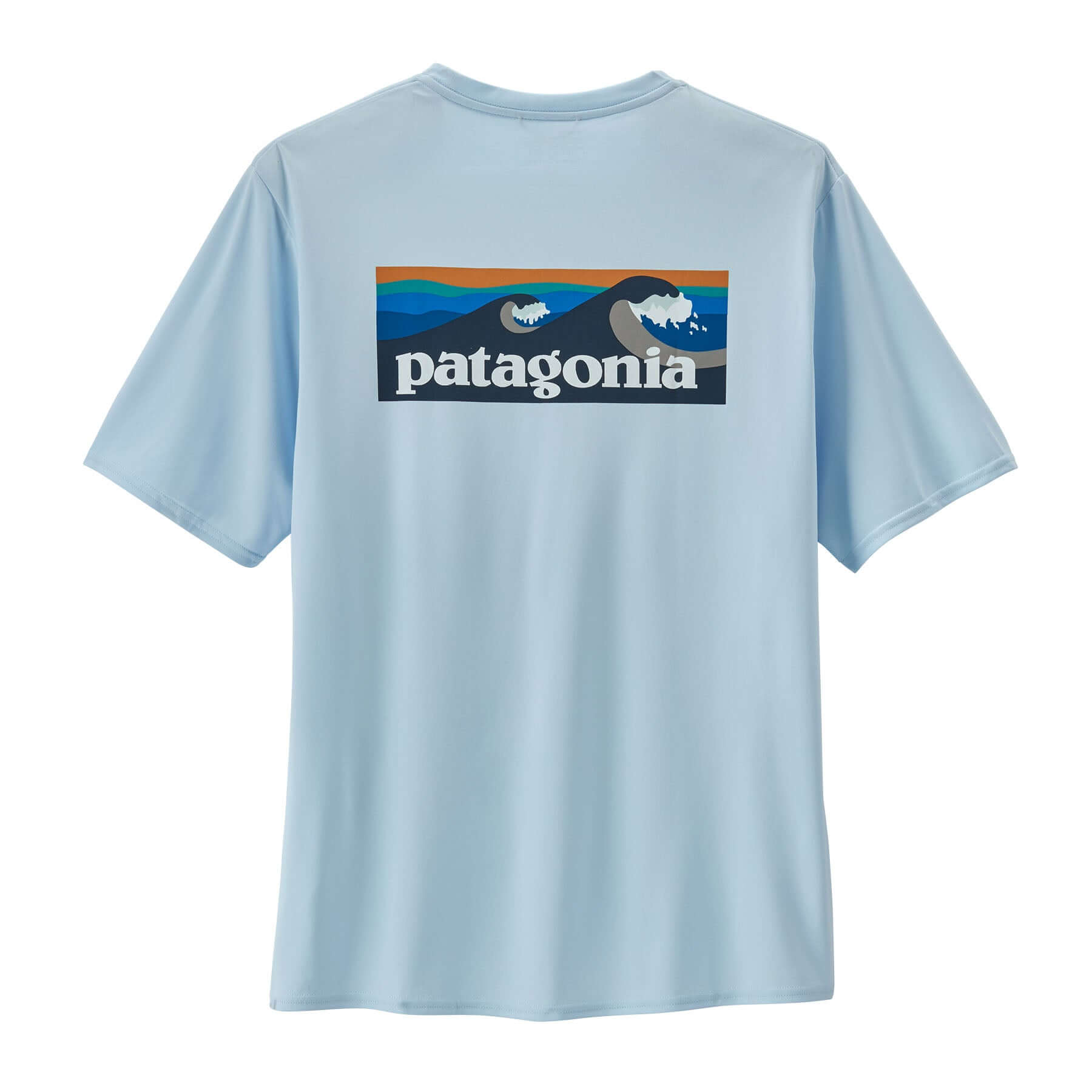 Men's Capilene® Cool Daily Graphic Shirt - Waters in Boardshort Logo: Chilled Blue | Patagonia Bend