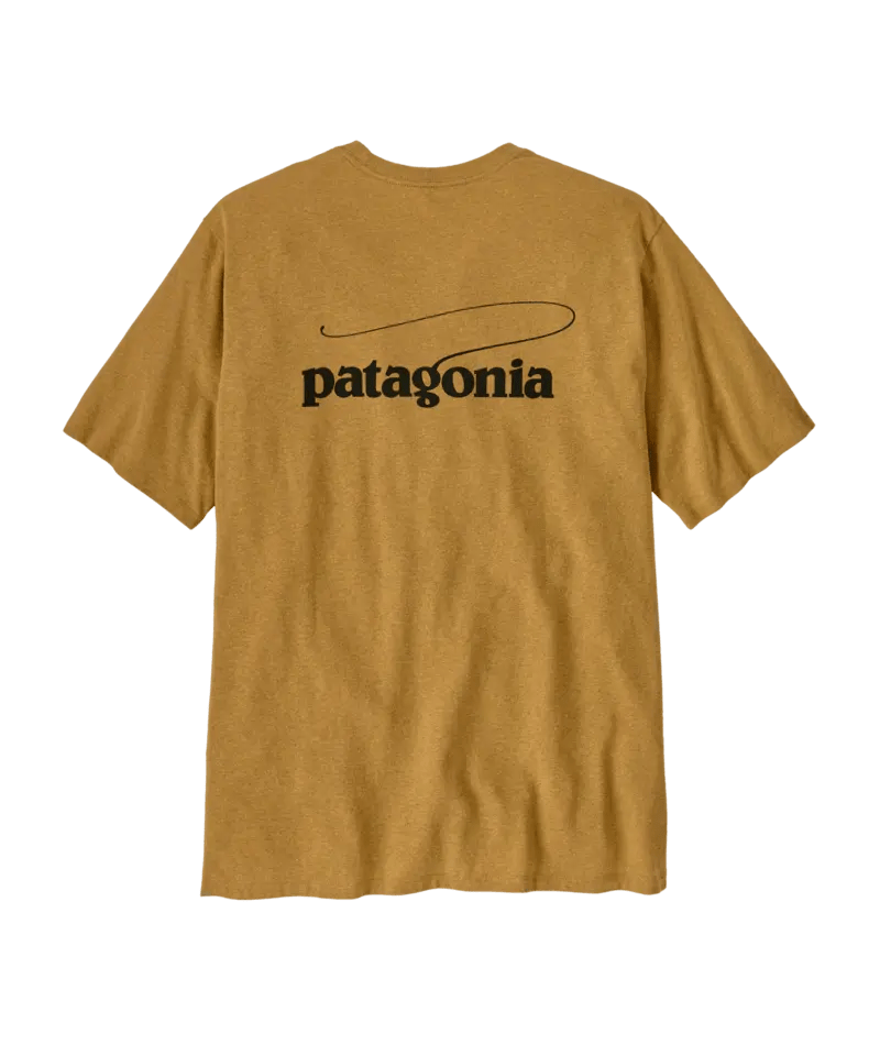 Men's Casting Logo Responsibili - Tee in Pufferfish Gold | Patagonia Bend