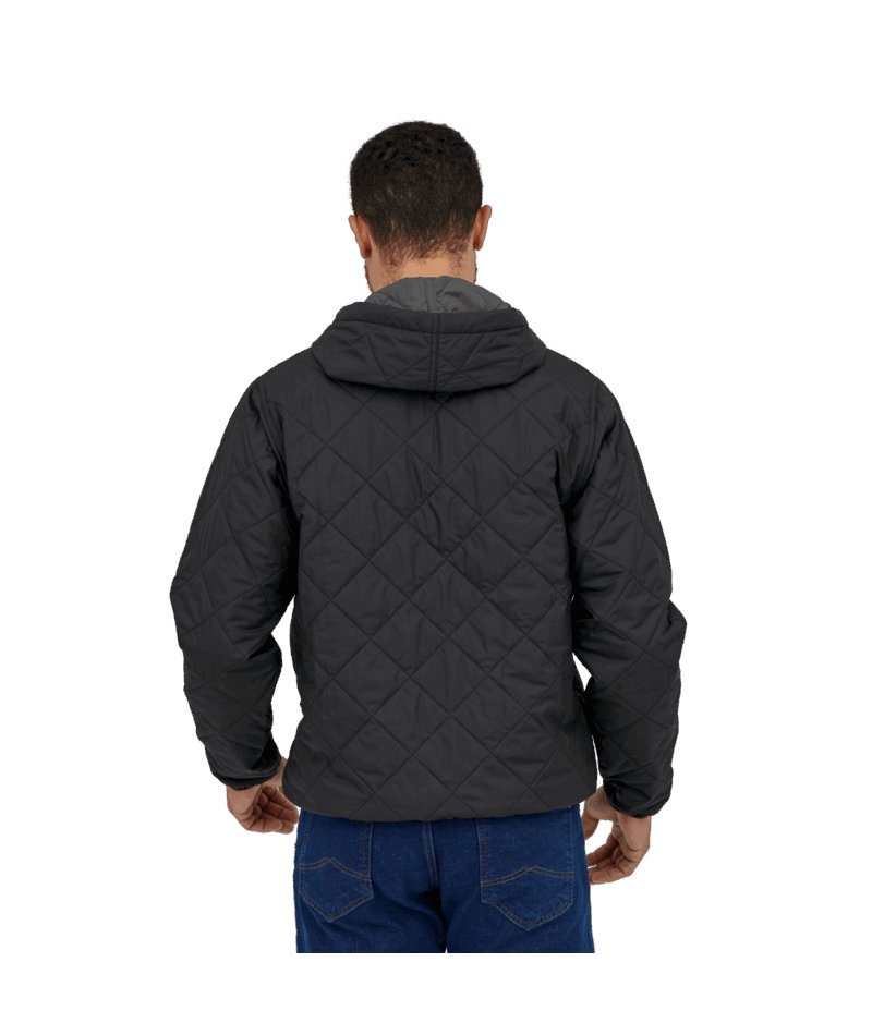 Men's Diamond Quilted Bomber Hoody - Black / XS