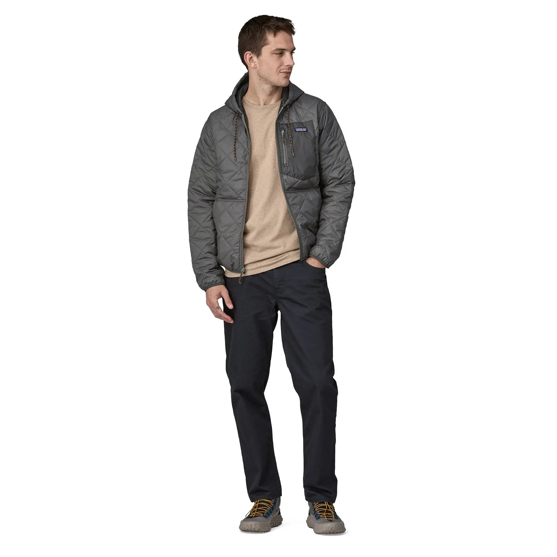 Men's Diamond Quilted Bomber Hoody in Noble Grey | Patagonia Bend