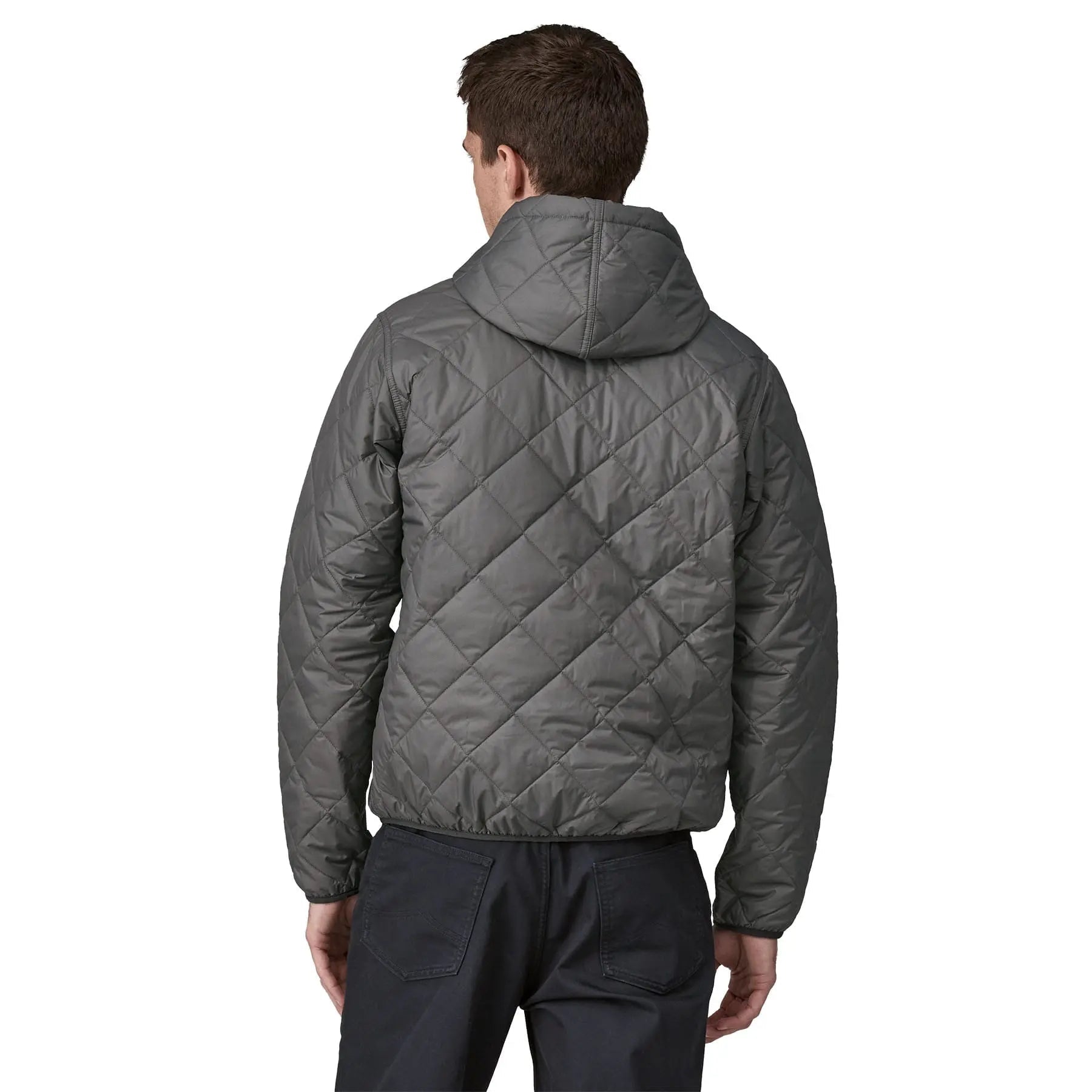 Men's Diamond Quilted Bomber Hoody in Noble Grey | Patagonia Bend