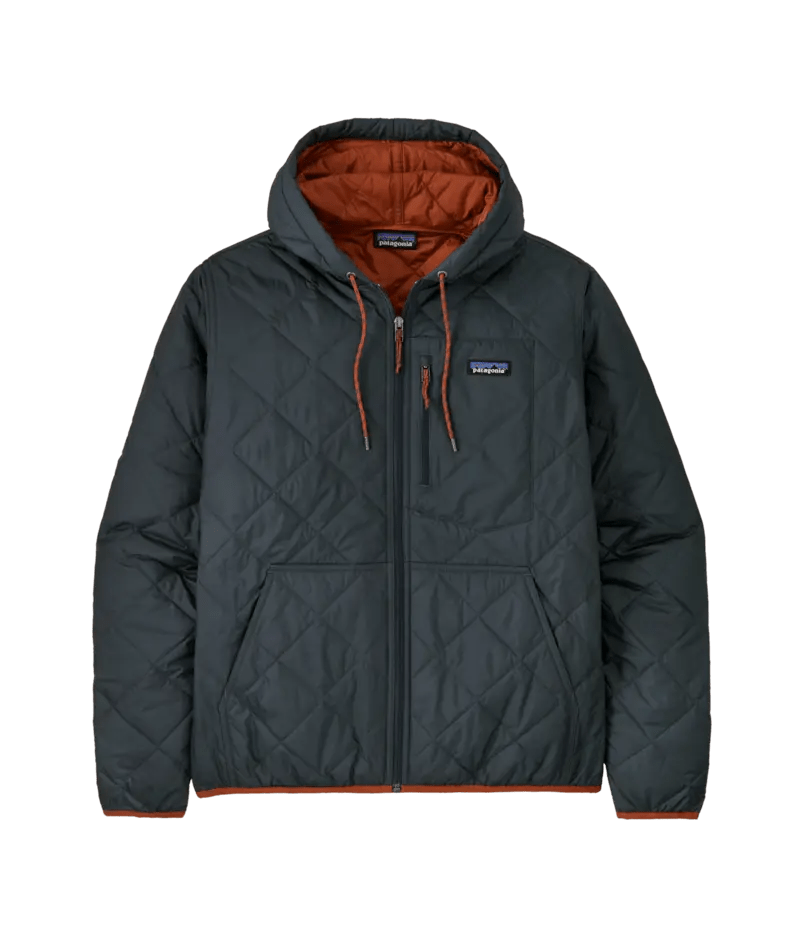 Men's Diamond Quilted Bomber Hoody in Smolder Blue | Patagonia Bend