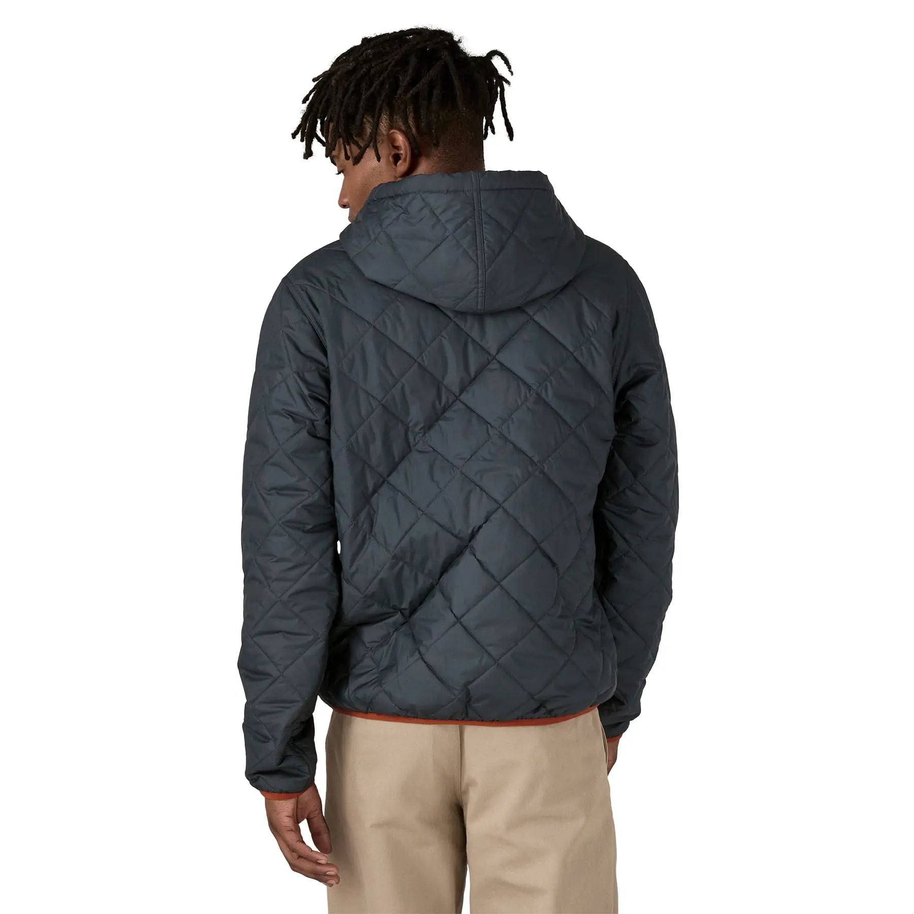 Men's Diamond Quilted Bomber Hoody in Smolder Blue | Patagonia Bend