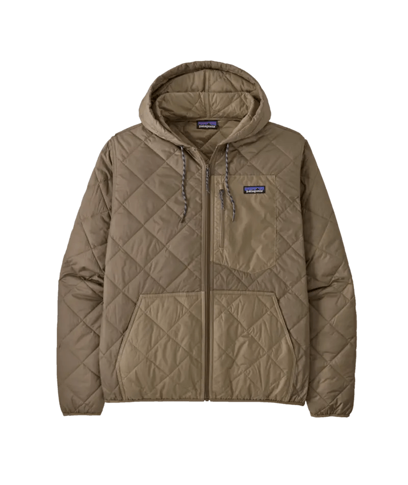 Men's Diamond Quilted Bomber Hoody in Wing Grey | Patagonia Bend