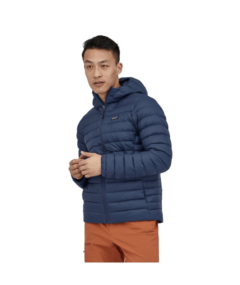 Men's Down Sweater Hoody in New Navy | Patagonia Bend