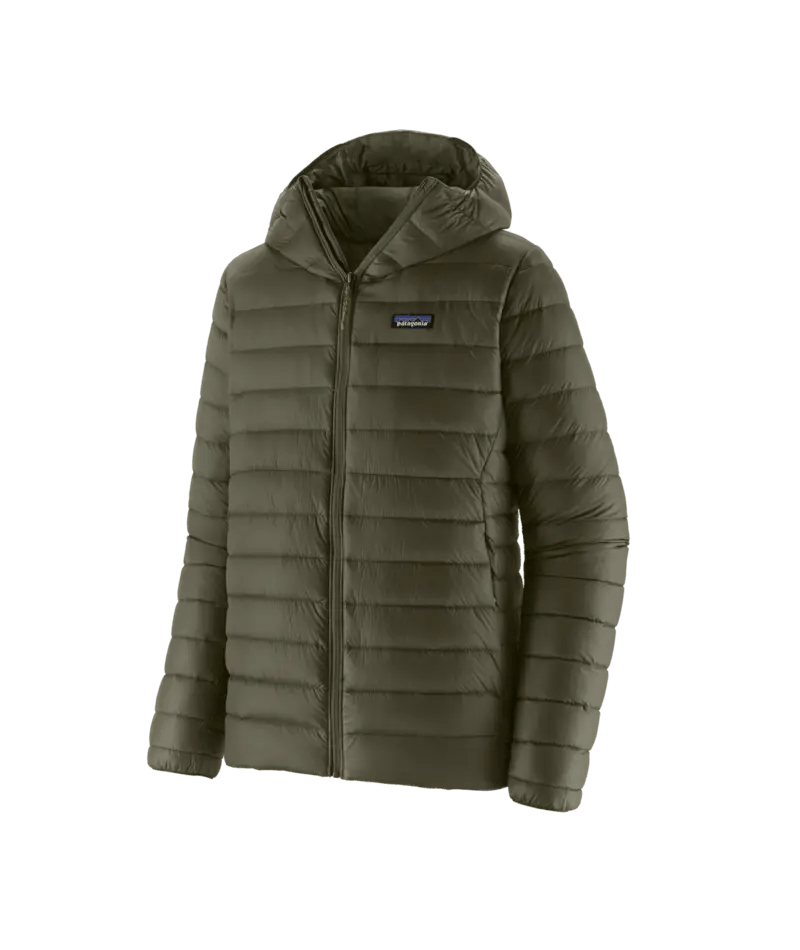 Men's Down Sweater Hoody in Pine Needle Green | Patagonia Bend