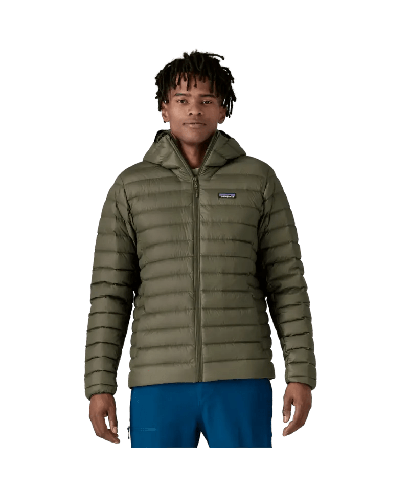 Men's Down Sweater Hoody in Pine Needle Green | Patagonia Bend