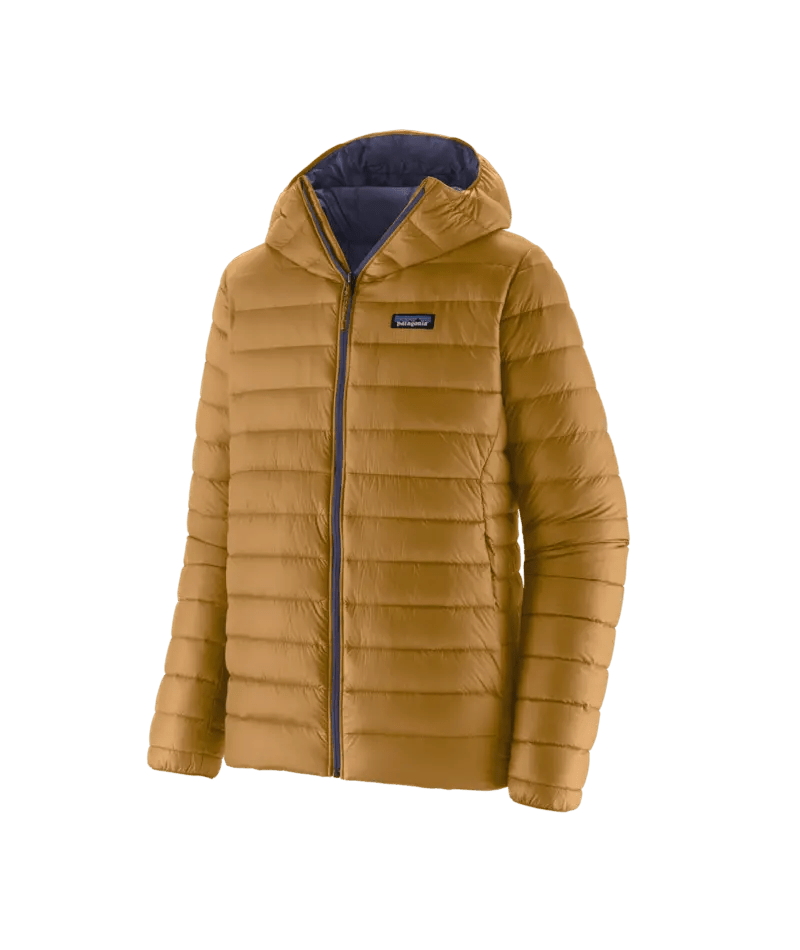 Men's Down Sweater Hoody in Raptor Brown | Patagonia Bend