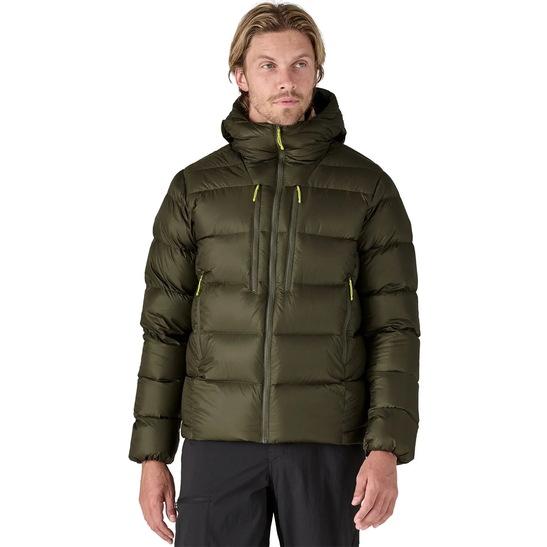 Men's Fitz Roy Down Hoody in Pine Needle Green | Patagonia Bend