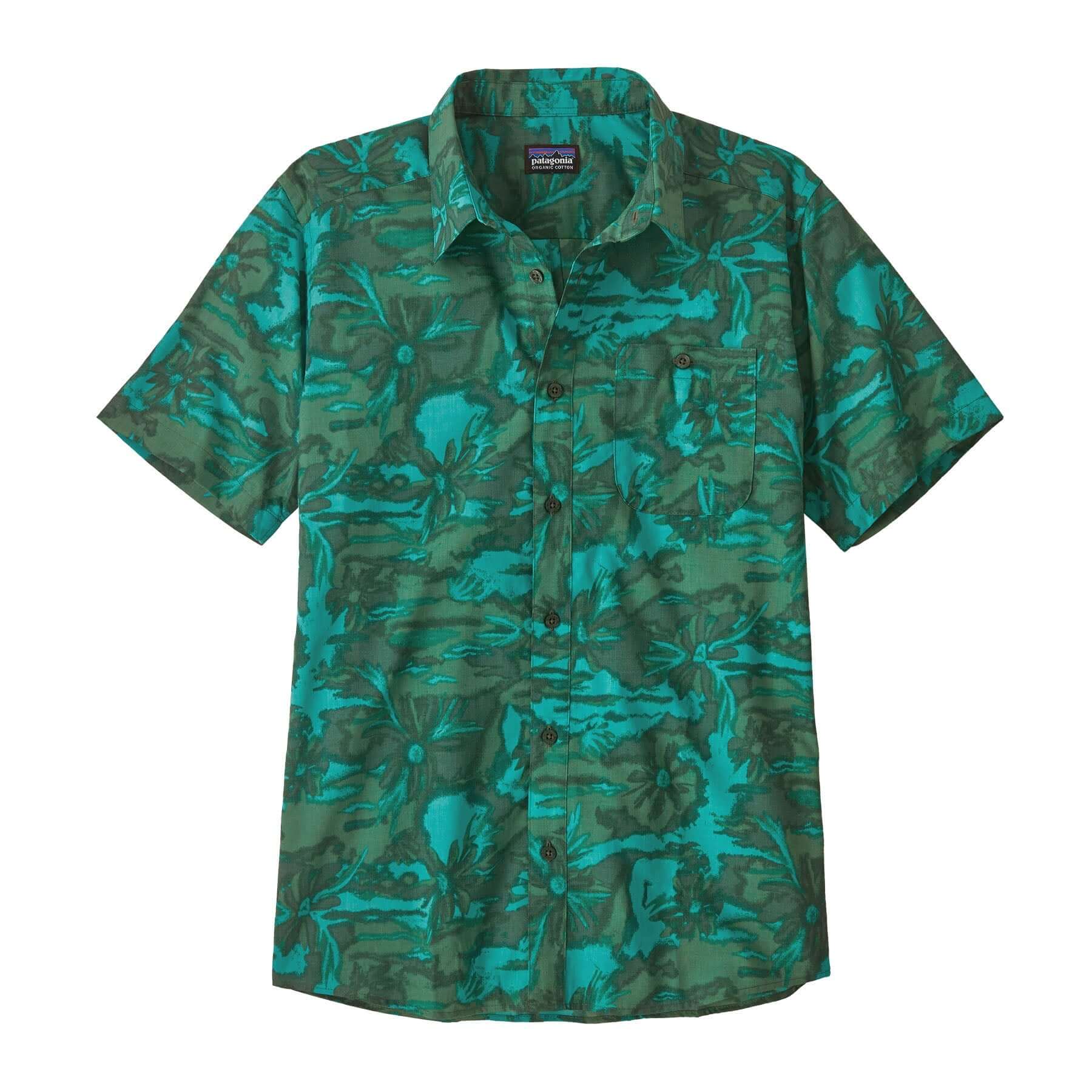 Men's Go To Shirt in Cliffs and Waves: Conifer Green | Patagonia Bend