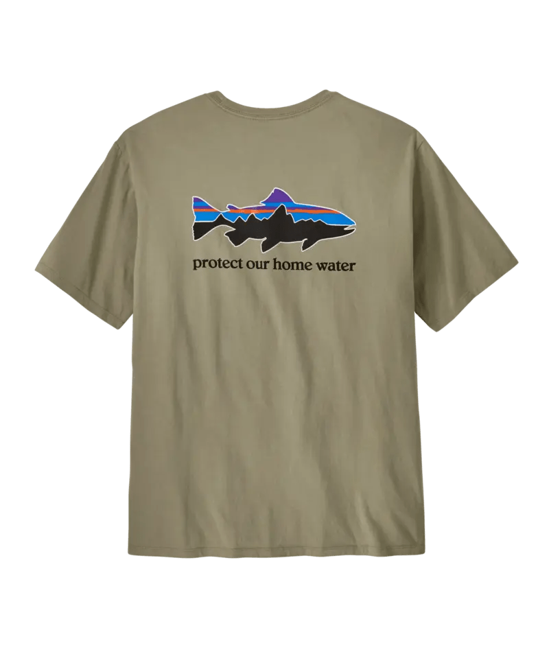 Men's Home Water Trout Organic T-Shirt in River Rock Green | Patagonia Bend