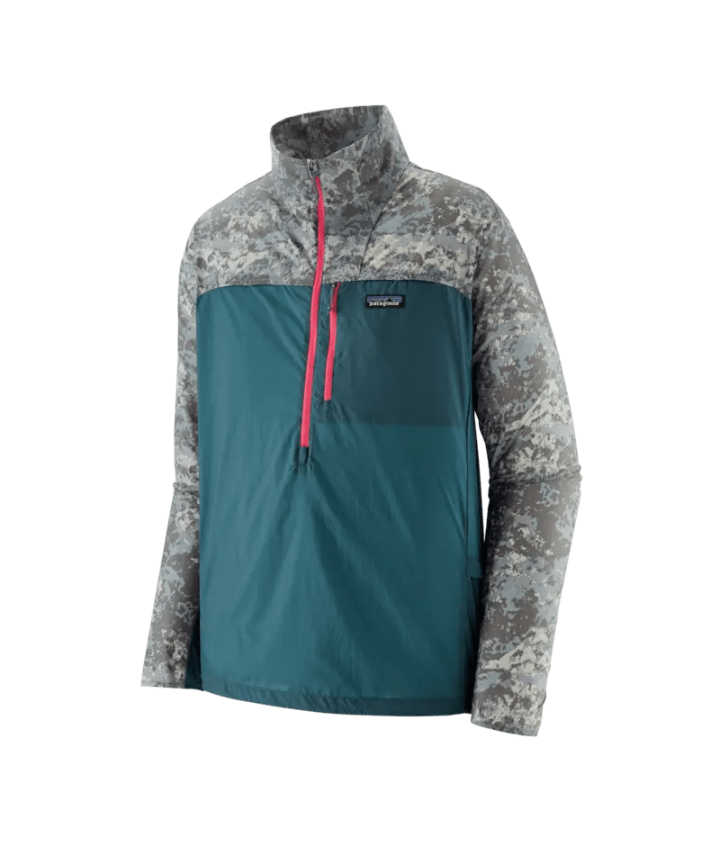 Men's Houdini Stash 1/2 Zip Pullover in Wetland Blue w/Rock Wash: Thermal Blue | Patagonia Bend