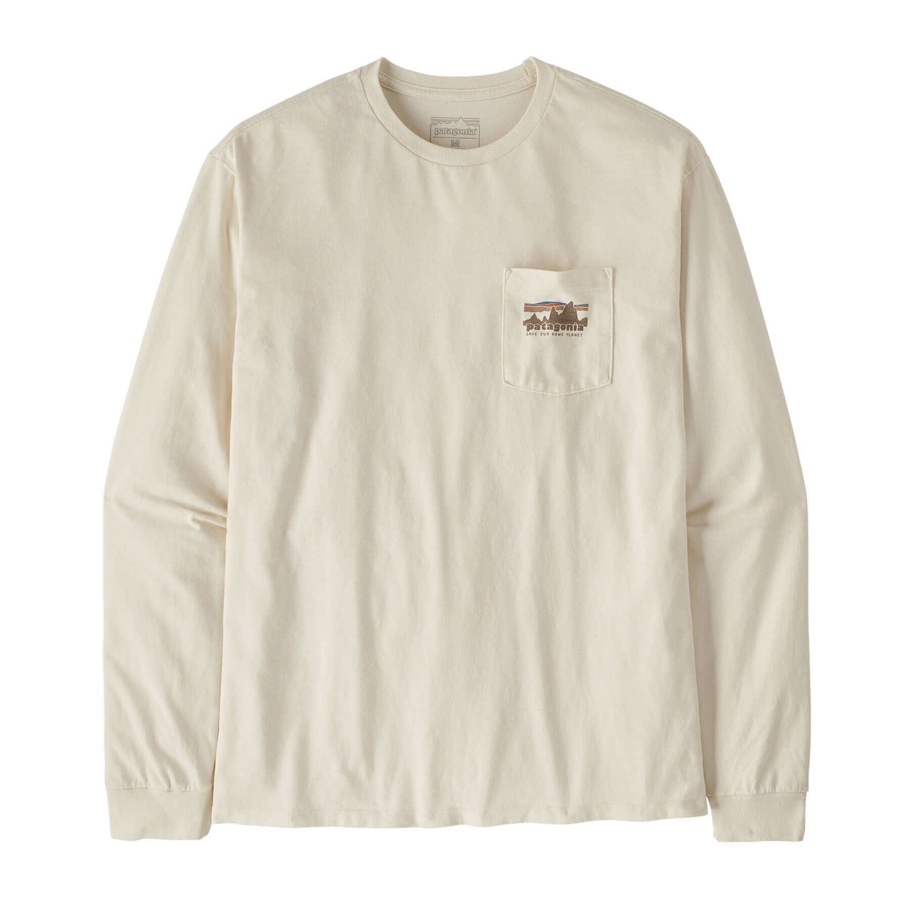 Men's Long - Sleeved '73 Skyline Pocket Responsibili - Tee in Birch White | Patagonia Bend