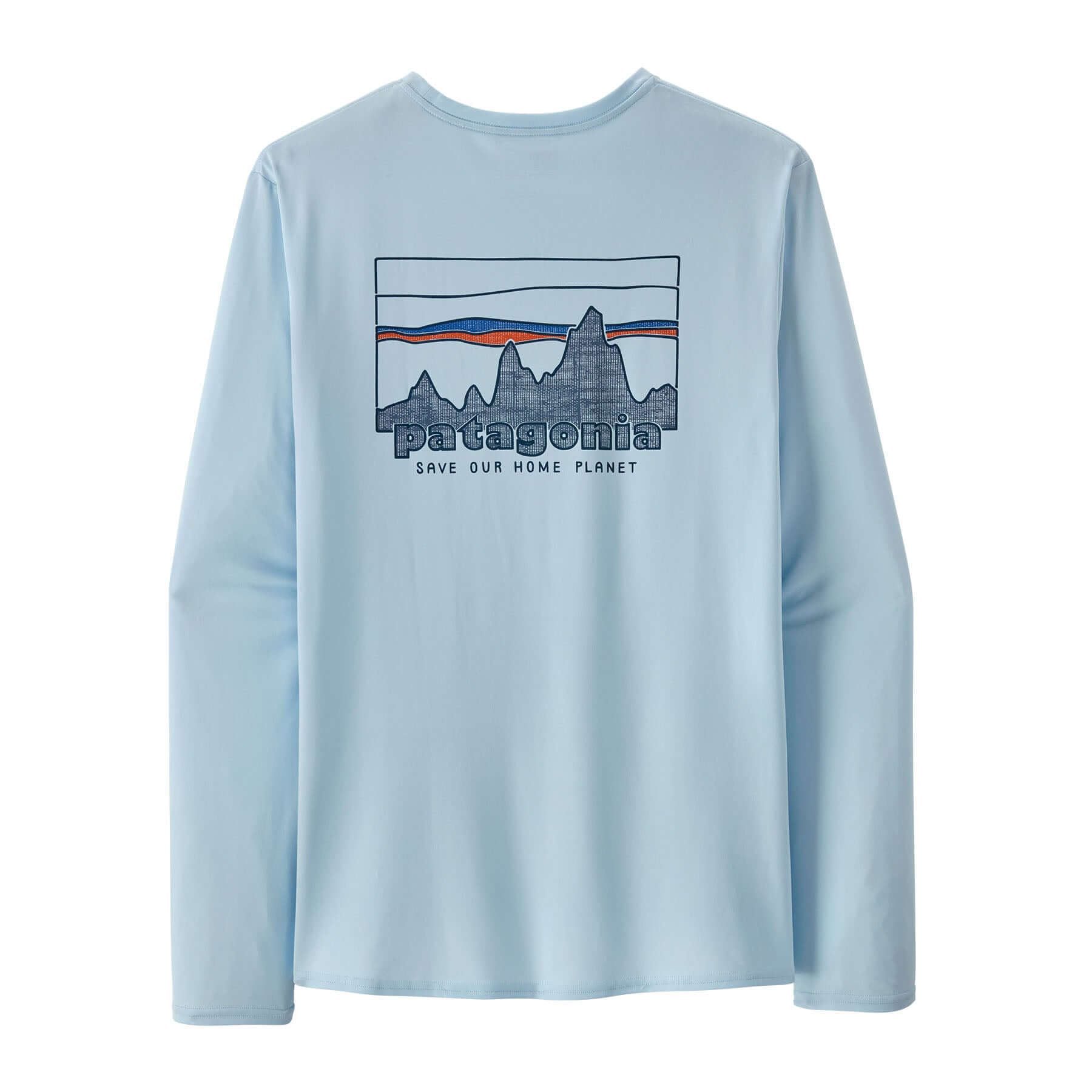 Men's Long - Sleeved Capilene Cool Daily Graphic Shirt in 73 Skyline: Chilled Blue | Patagonia Bend