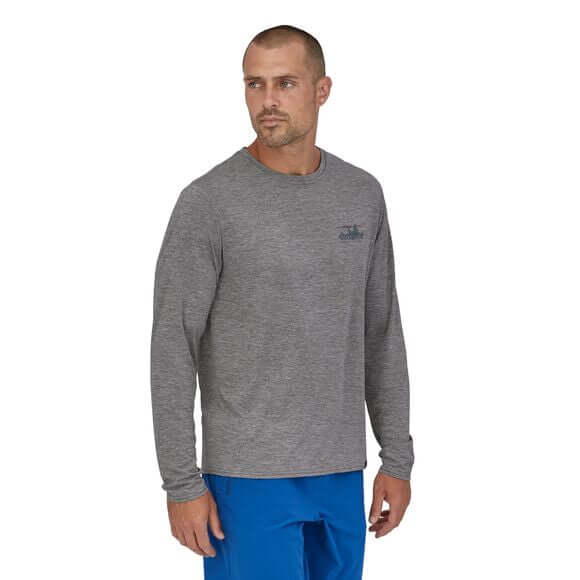 Men's Long - Sleeved Capilene Cool Daily Graphic Shirt in 73 Skyline: Feather Grey | Patagonia Bend