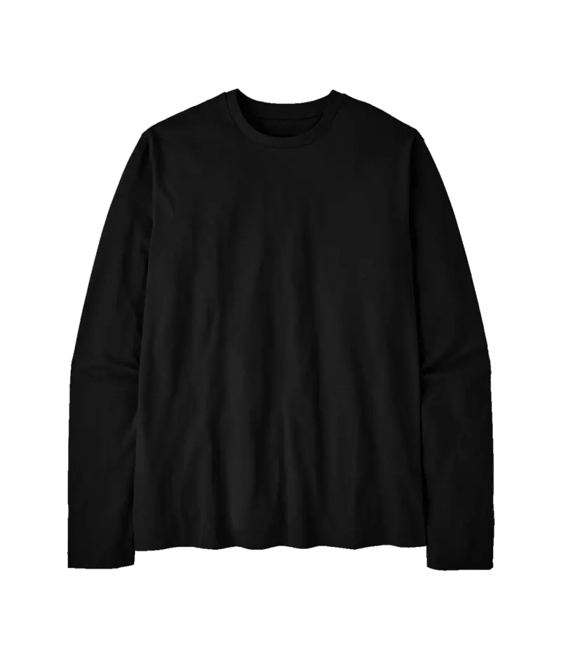 Men's Long - Sleeved Essential Tee in Black | Patagonia Bend